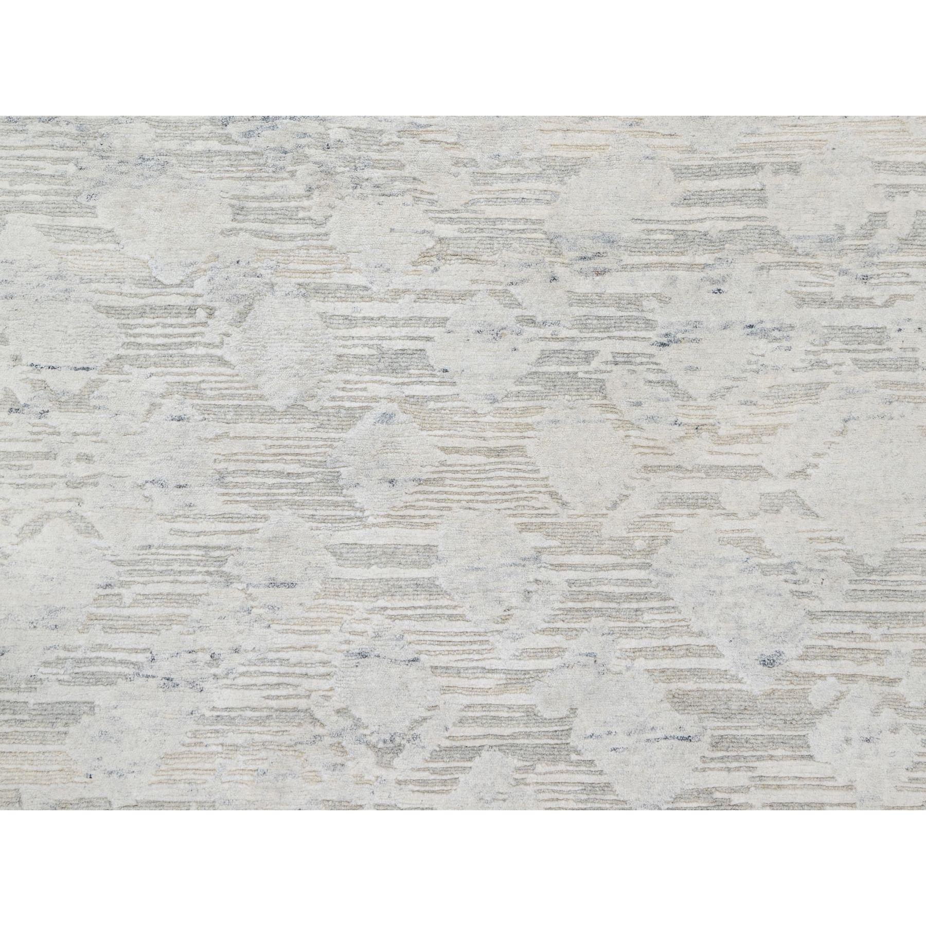 Lana Gray Modern Design Undyed Natural Wool Hand Knotted Square Rugs 10'0