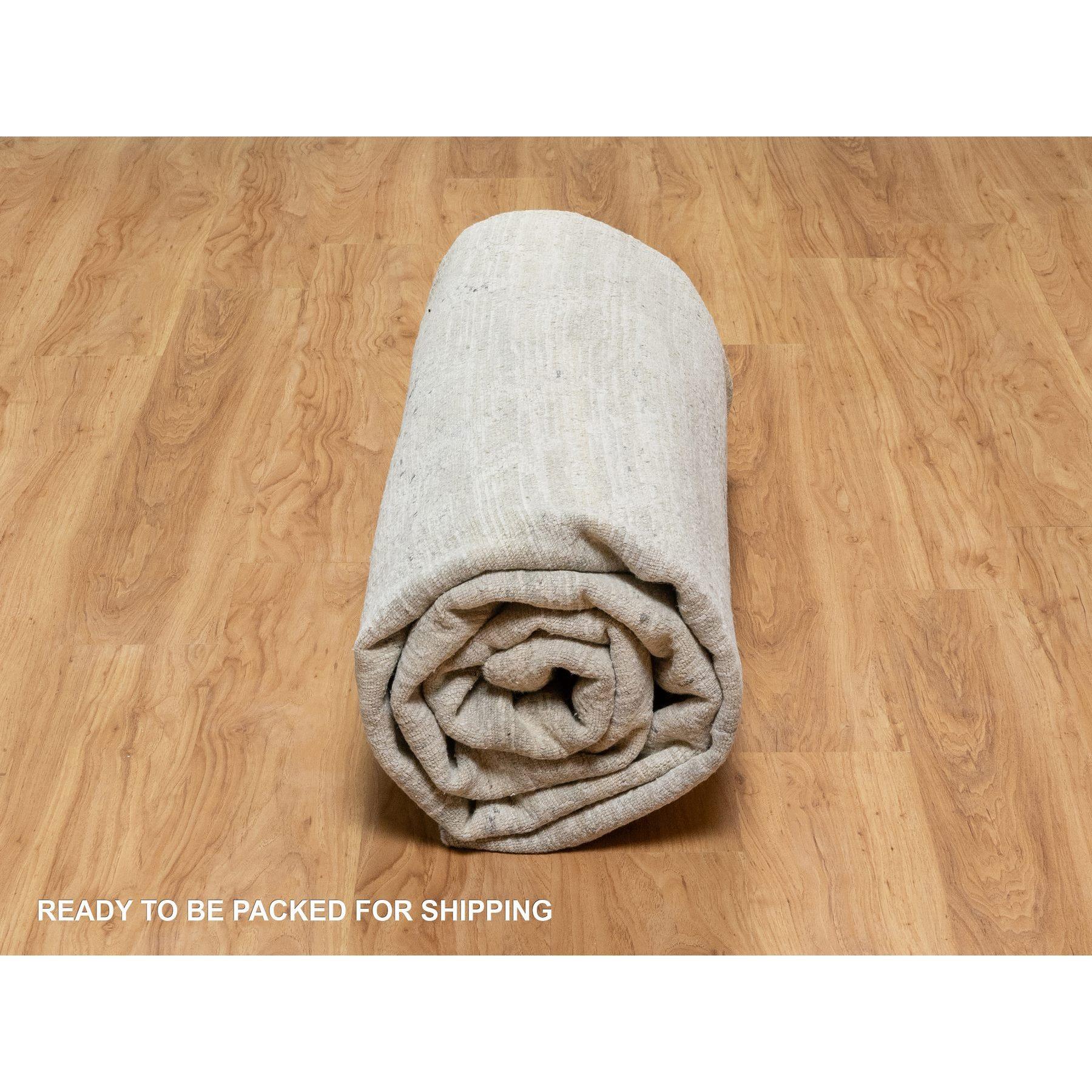 Gray Modern Design Undyed Natural Wool Hand Knotted Square Rugs 10'0