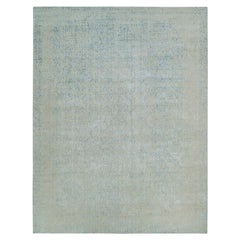 Tappeto Orientale Oversize in Lana e Seta Jacquard Grigio Moderno Lavorato a Mano 12' x 14'9"