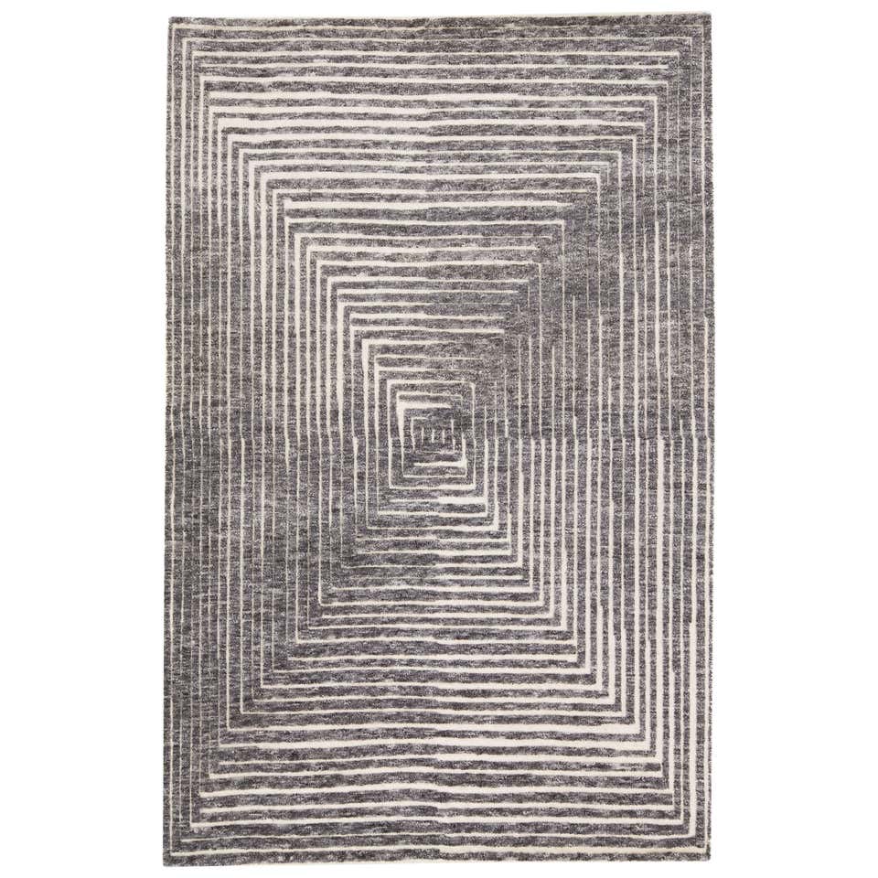 Handwoven Shaggy Labyrinth Wool Rug Grey Small For Sale at 1stDibs ...
