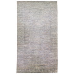 Savannah Handgefertigter geometrischer Oversize-Wollteppich in Grau
