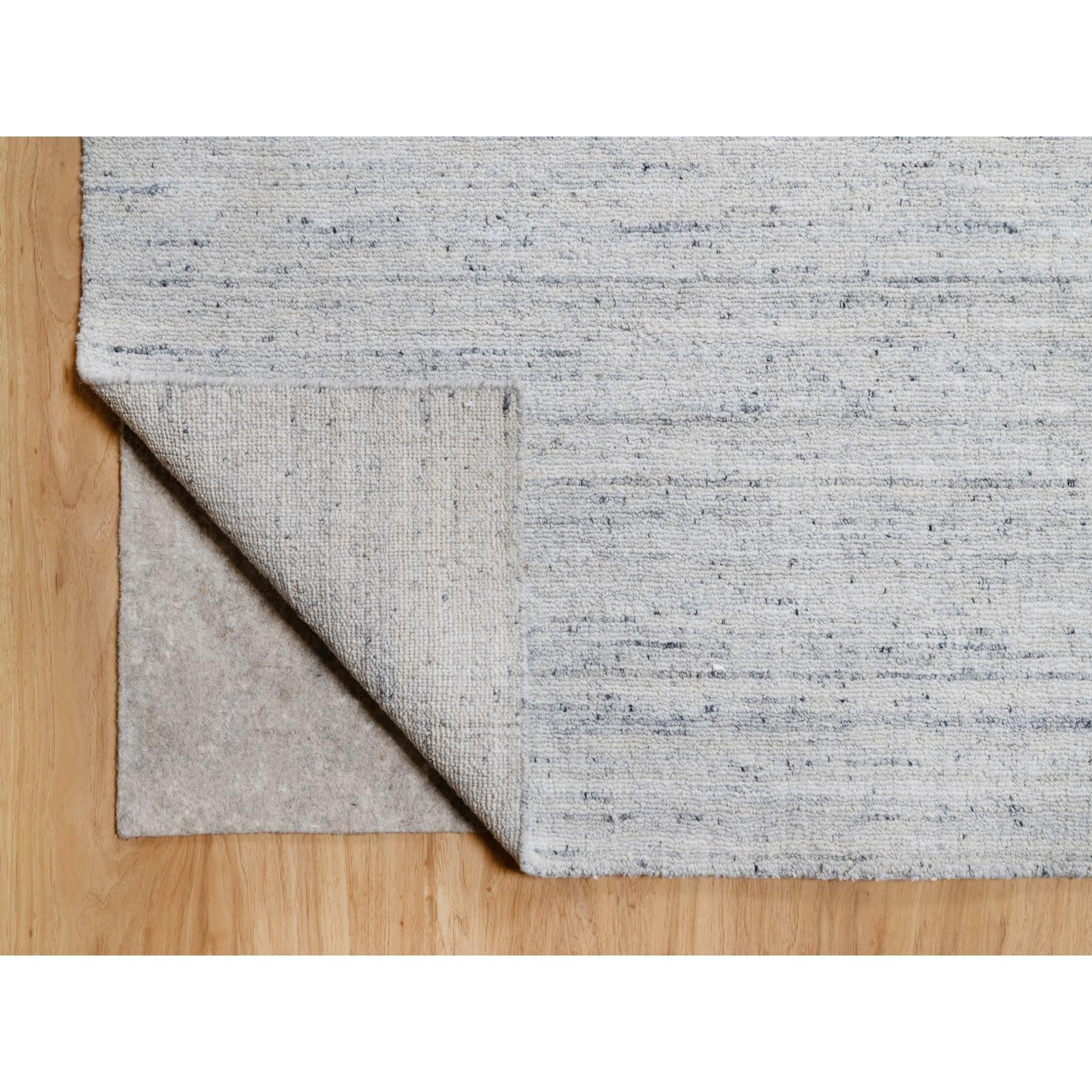 Grauer moderner Striae Design Tone on Tone Lush und Plüsch reiner Wollteppich 12' x 14'10