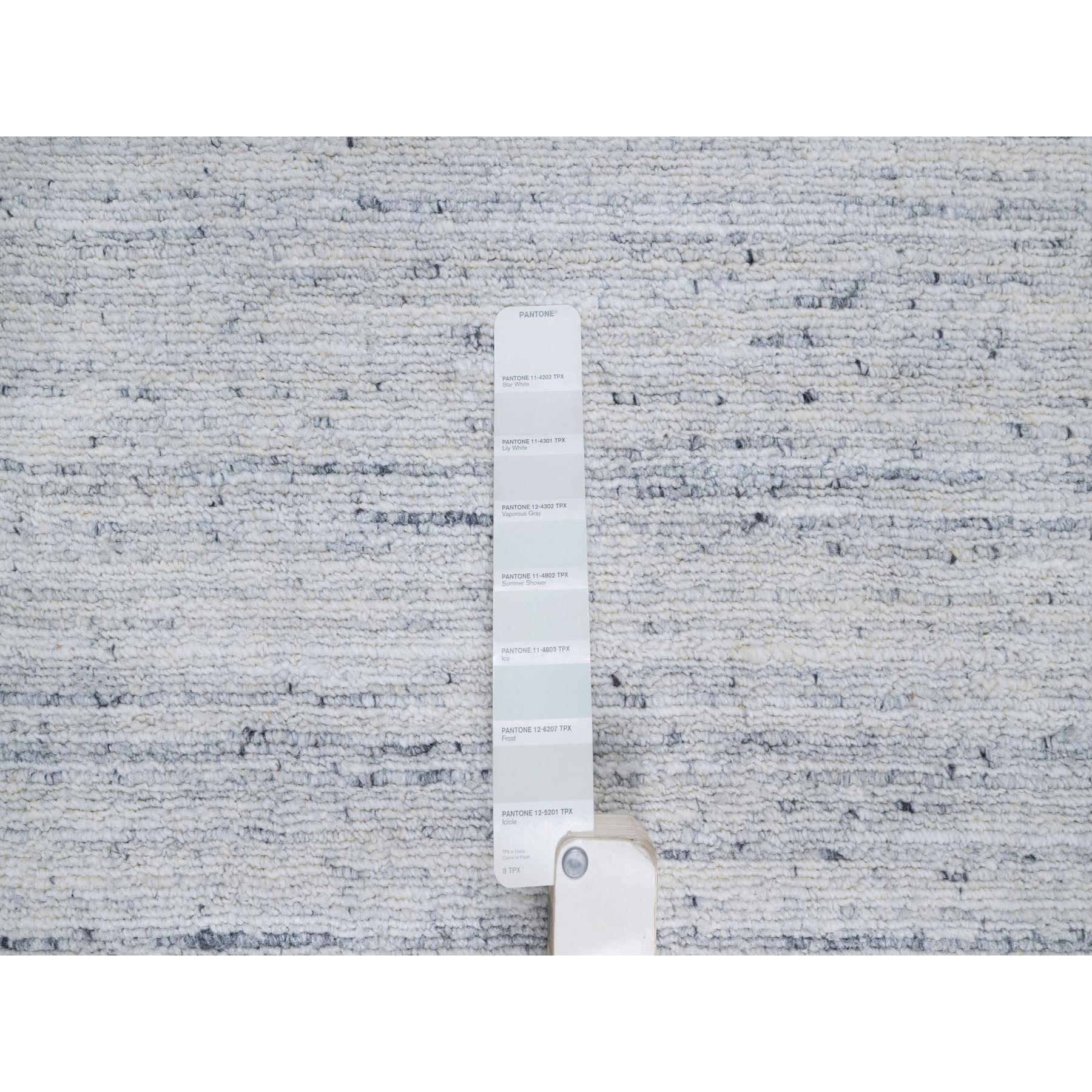 Grauer moderner Striae Design Tone on Tone Lush und Plüsch reiner Wollteppich 12' x 14'10