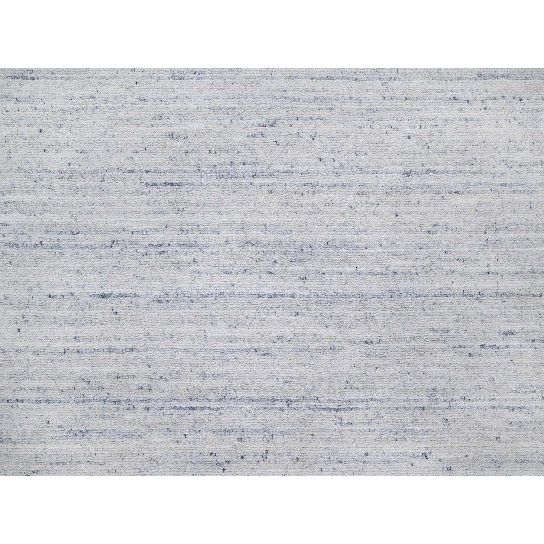 Grauer moderner Striae Design Tone on Tone Lush und Plüsch reiner Wollteppich 12' x 14'10