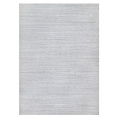 Tapis moderne gris ton sur ton en laine souple noué à la main 12'1" x 17'9"