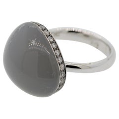 Gray Moonstone Diamond Gold Ring