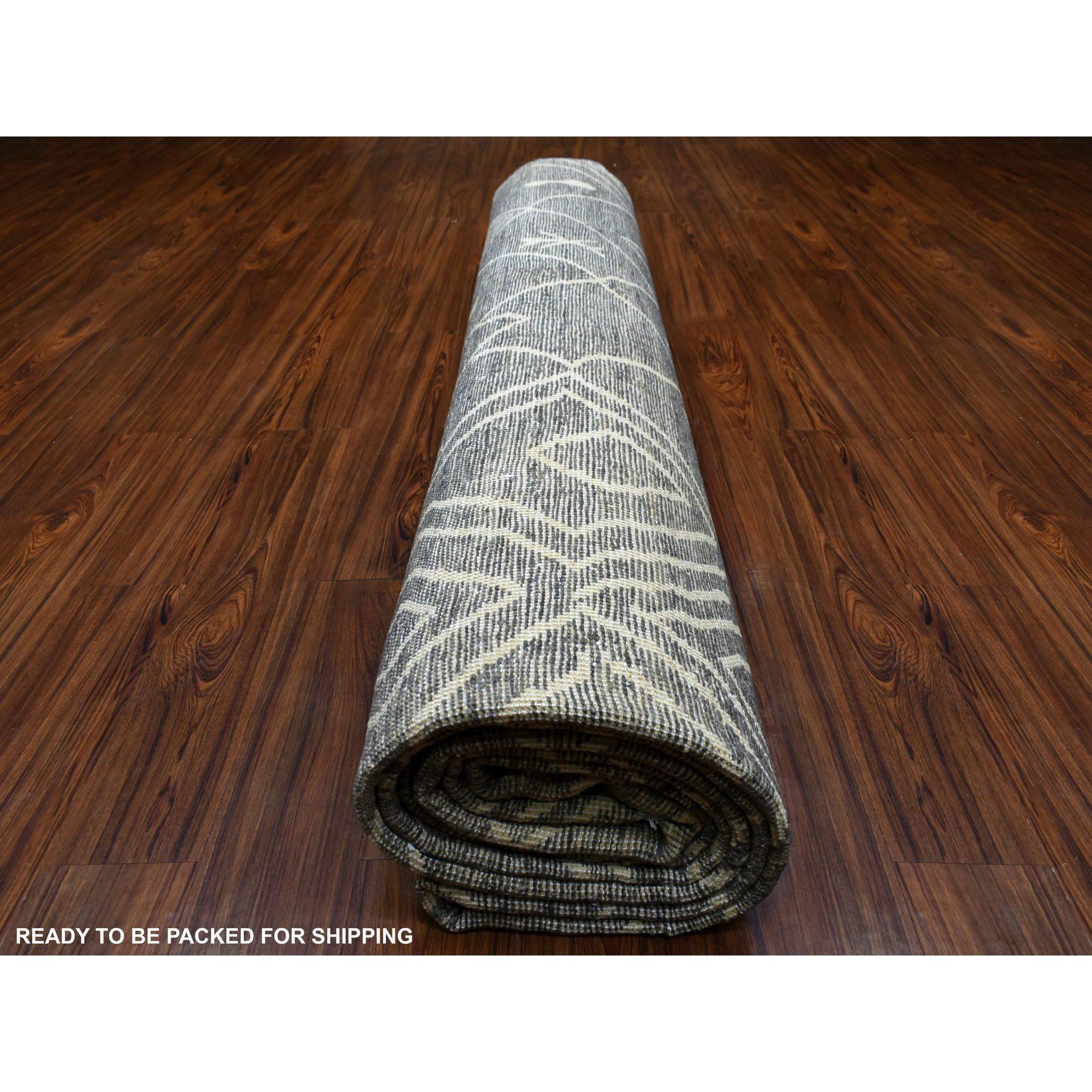 Gray Moroccan Berber Pure Wool Hand Knotted Oversized Oriental Rug 12'4