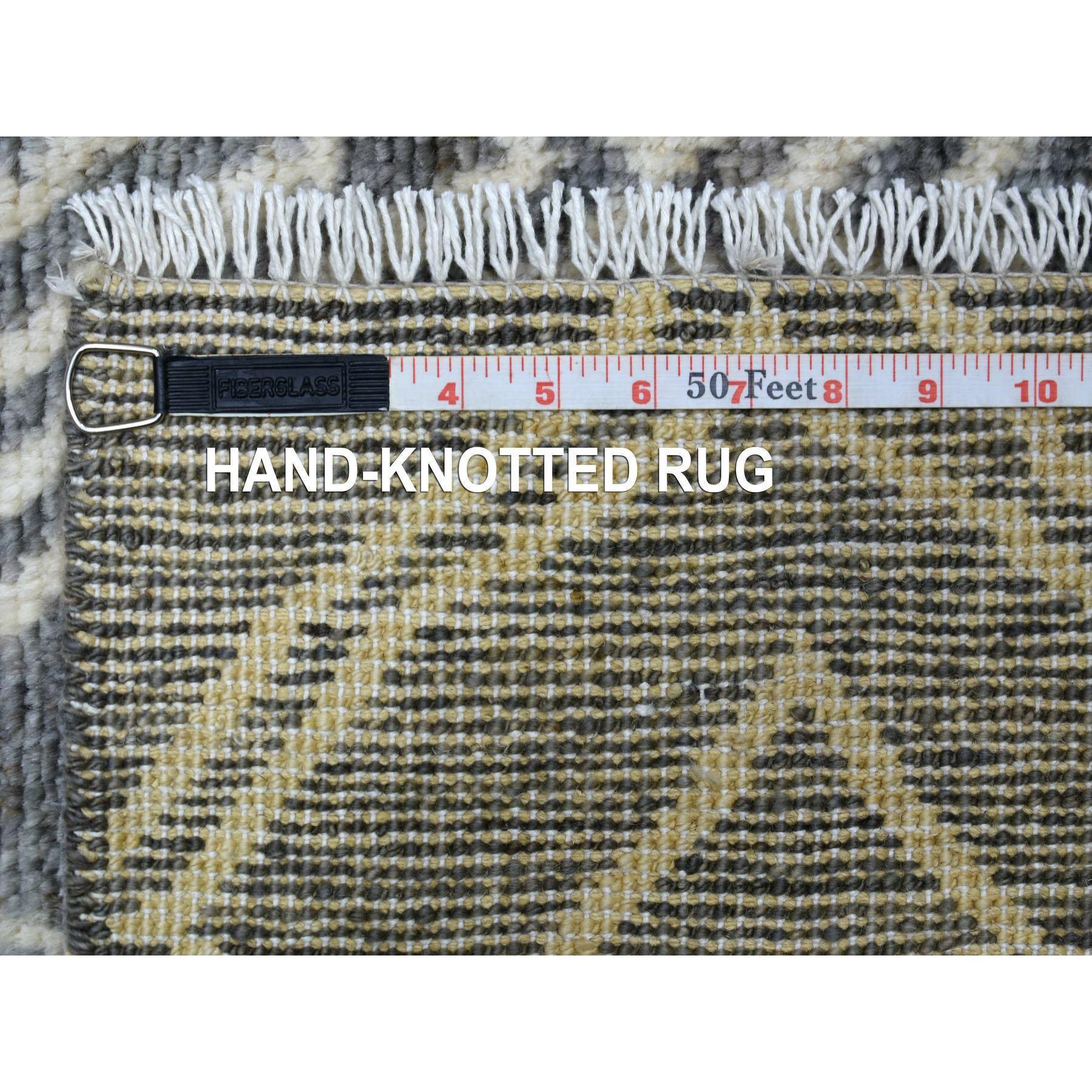 Gray Moroccan Berber Pure Wool Hand Knotted Oversized Oriental Rug 12'4