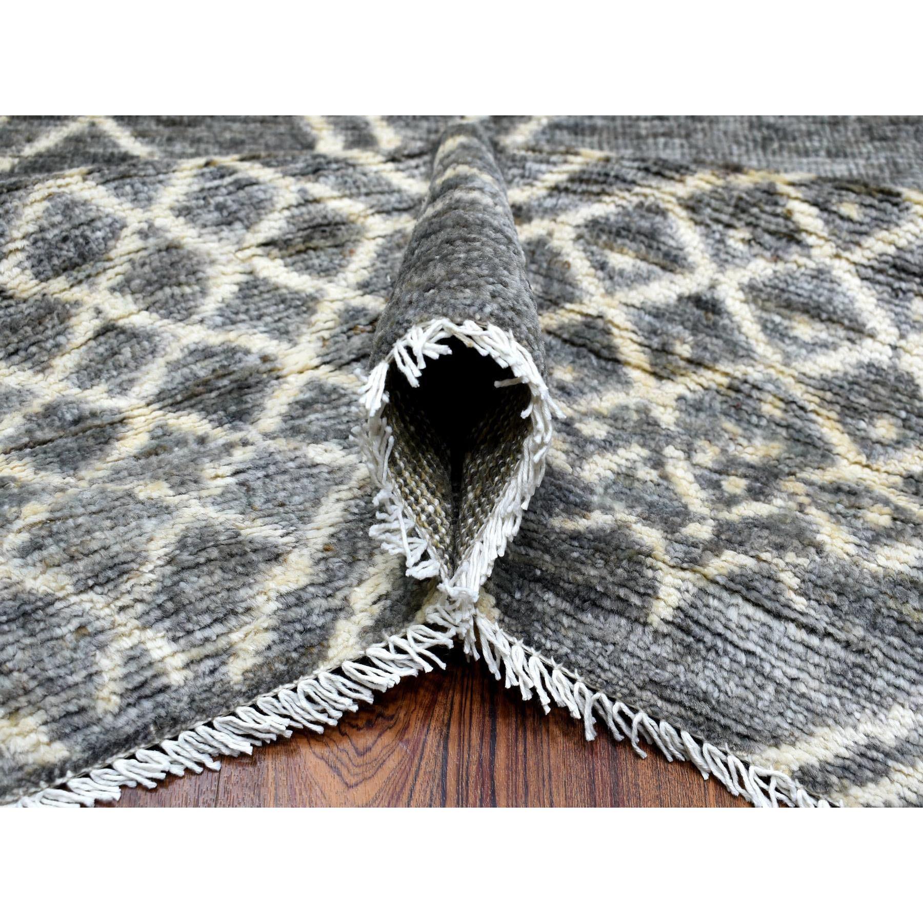 Gray Moroccan Berber Pure Wool Hand Knotted Oversized Oriental Rug 12'4