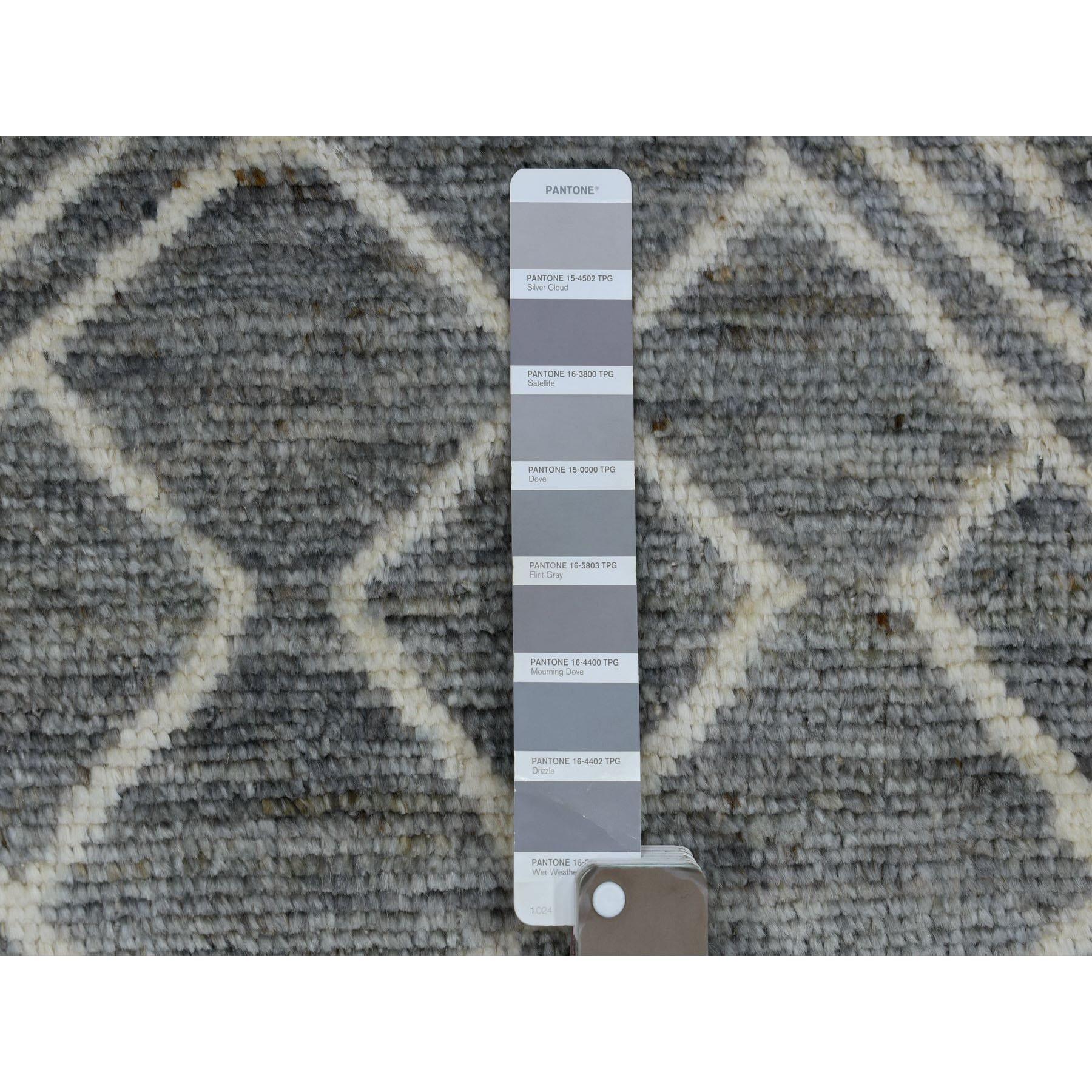 Gray Moroccan Berber Pure Wool Hand Knotted Oversized Oriental Rug 12'4