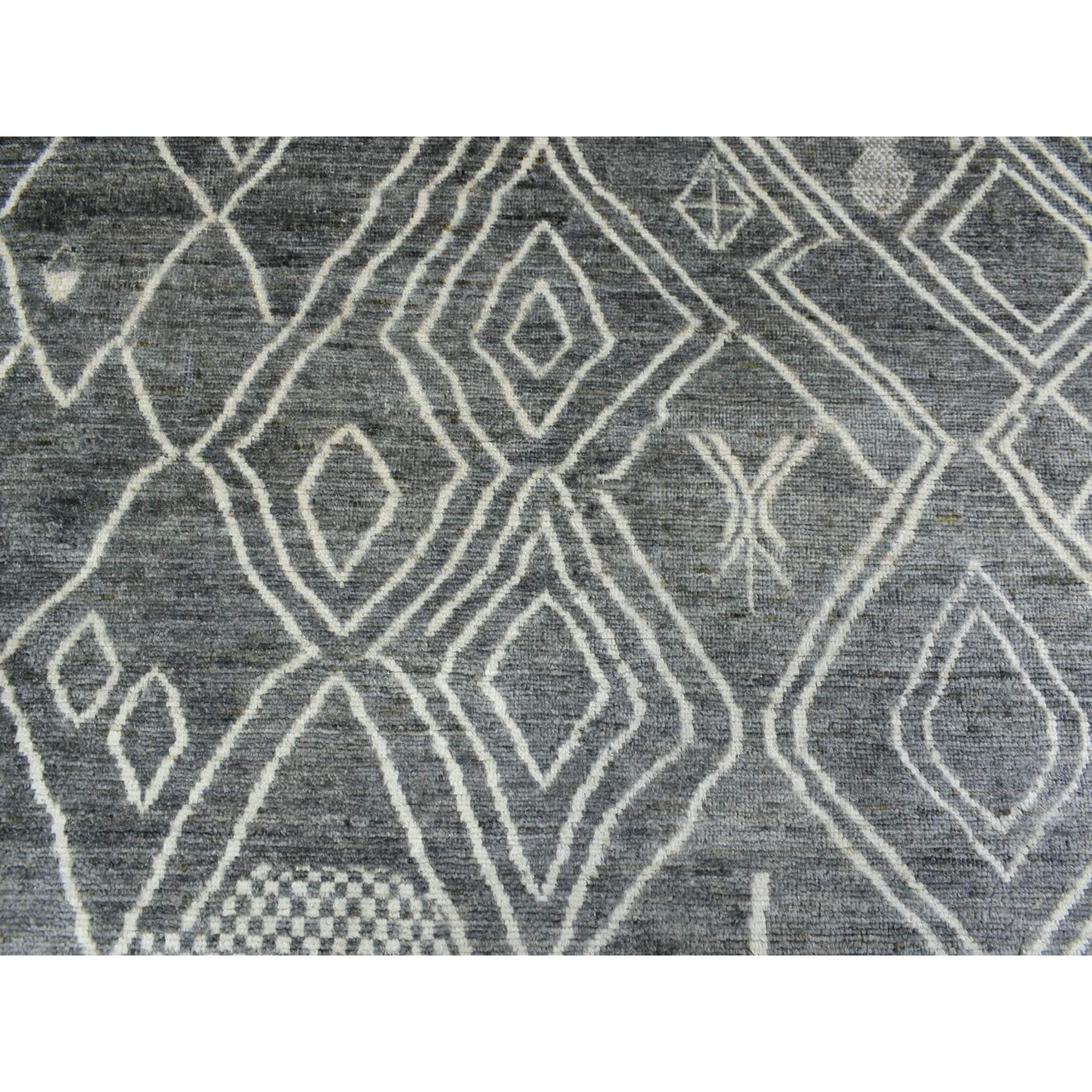 Gray Moroccan Berber Pure Wool Hand Knotted Oversized Oriental Rug 12'4