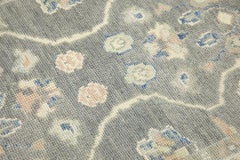 Gray Multicolor Floral Design Handwoven Wool Turkish Oushak Rug 4' x 5'10"