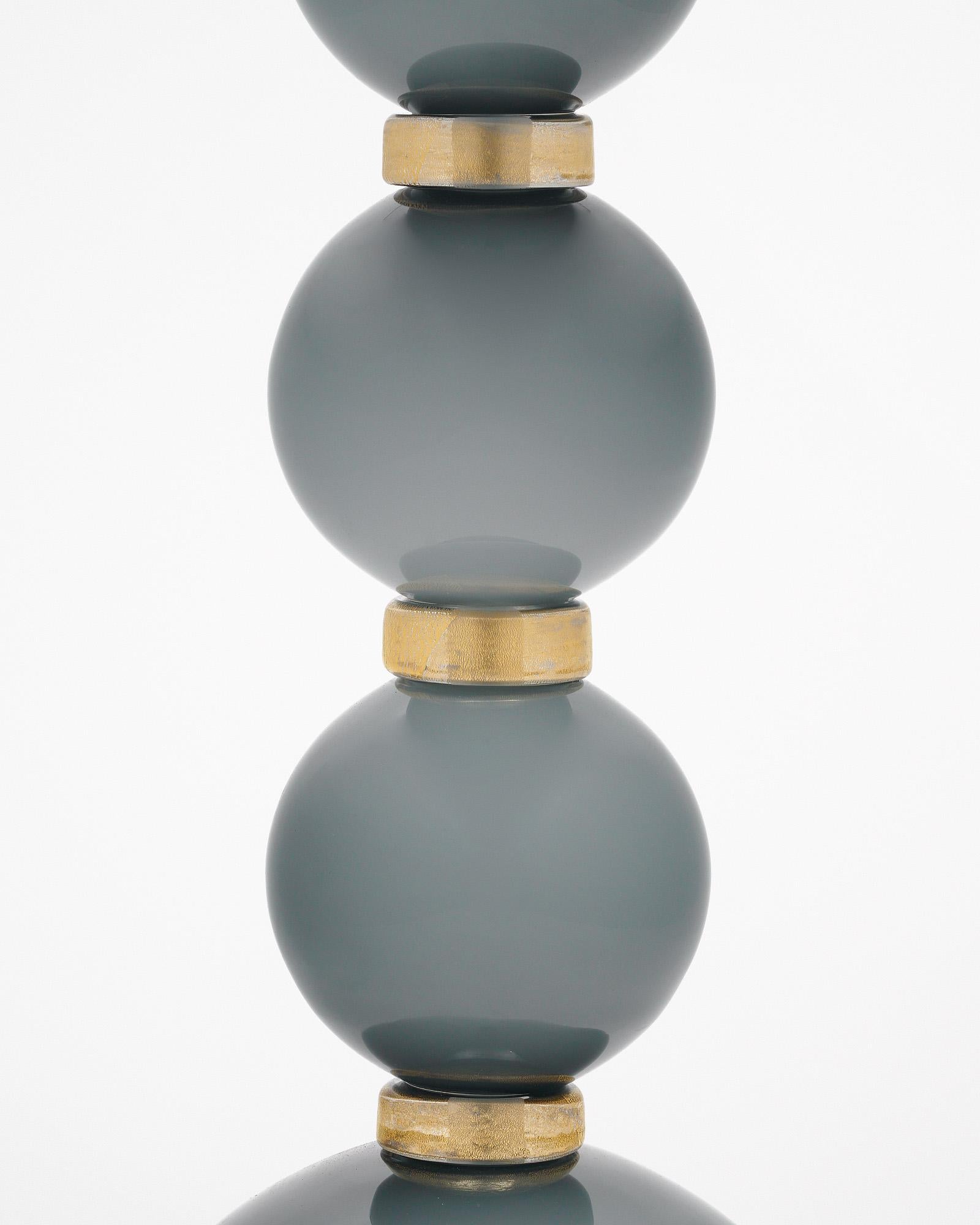 XXIe siècle et contemporain Lampes de table Incamiciato en verre de Murano gris en vente