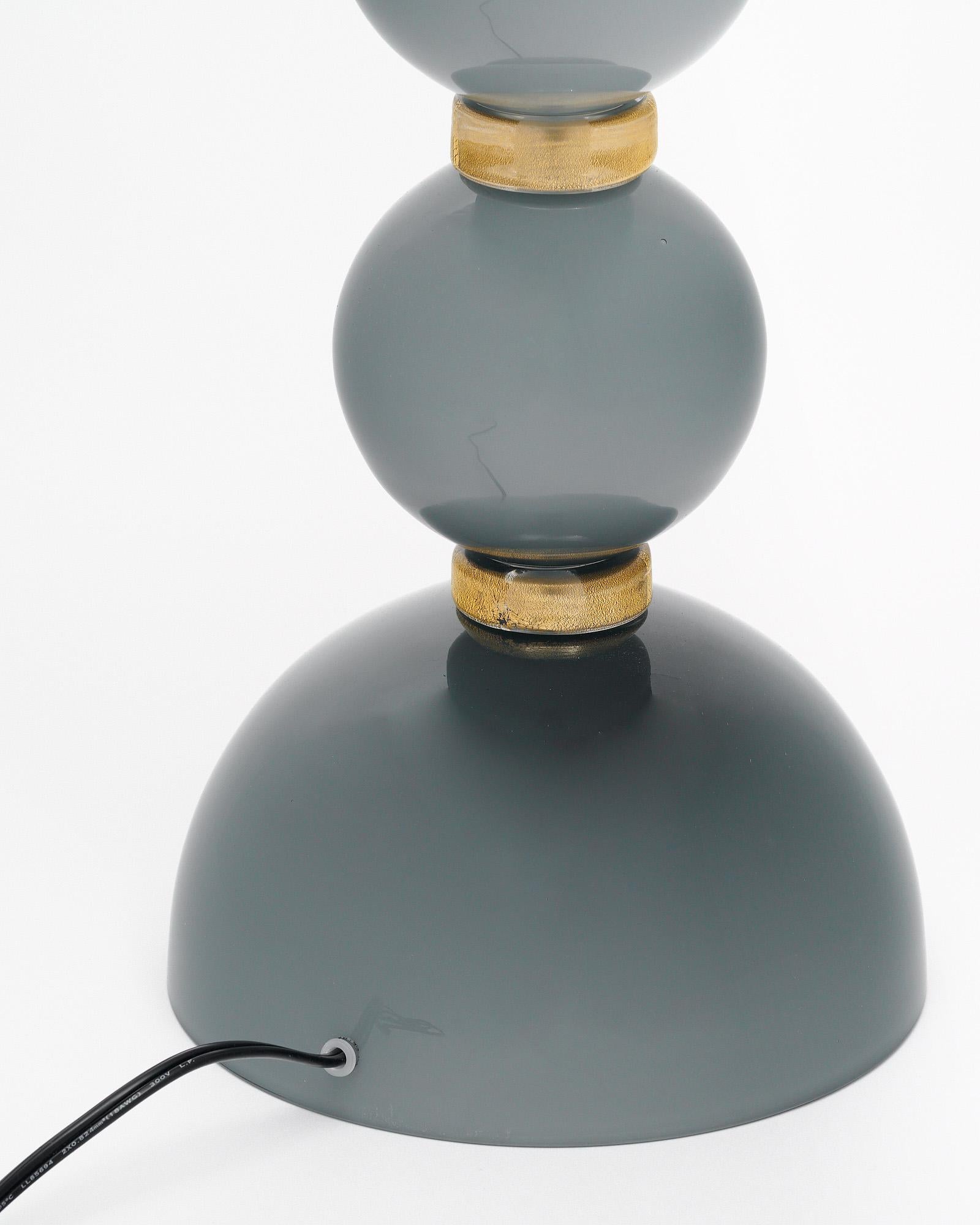 Lampes de table Incamiciato en verre de Murano gris en vente 2