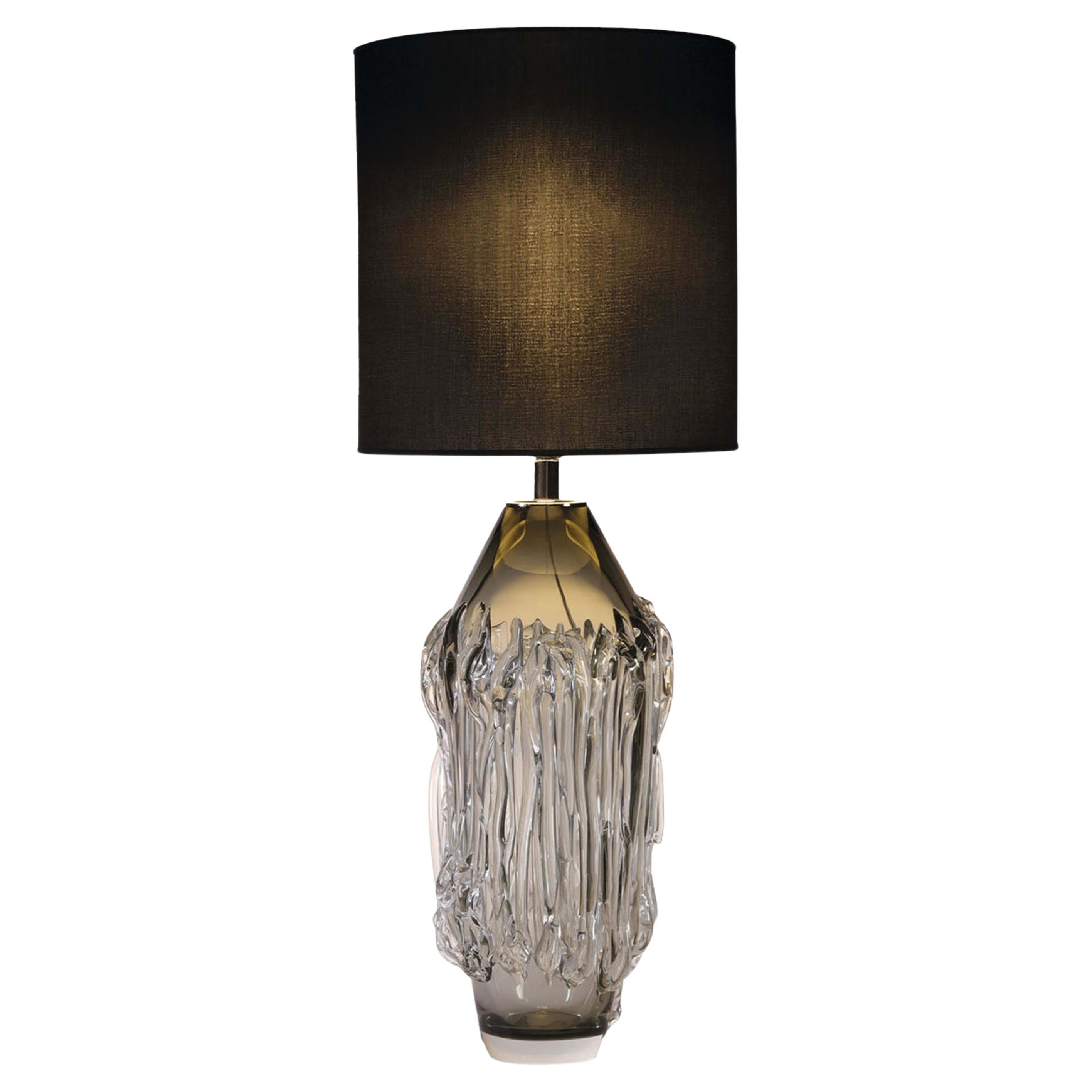 Gray Murano Glass Table Lamp  For Sale