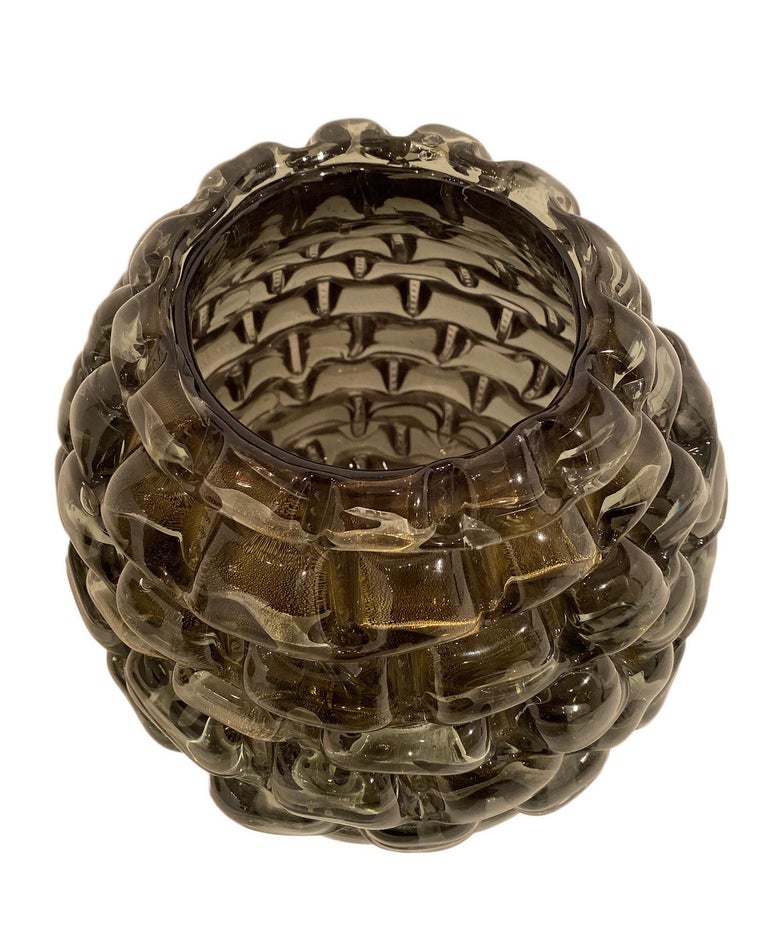 Gray Murano Glass Vase by Franco Ongaro For Sale at 1stDibs