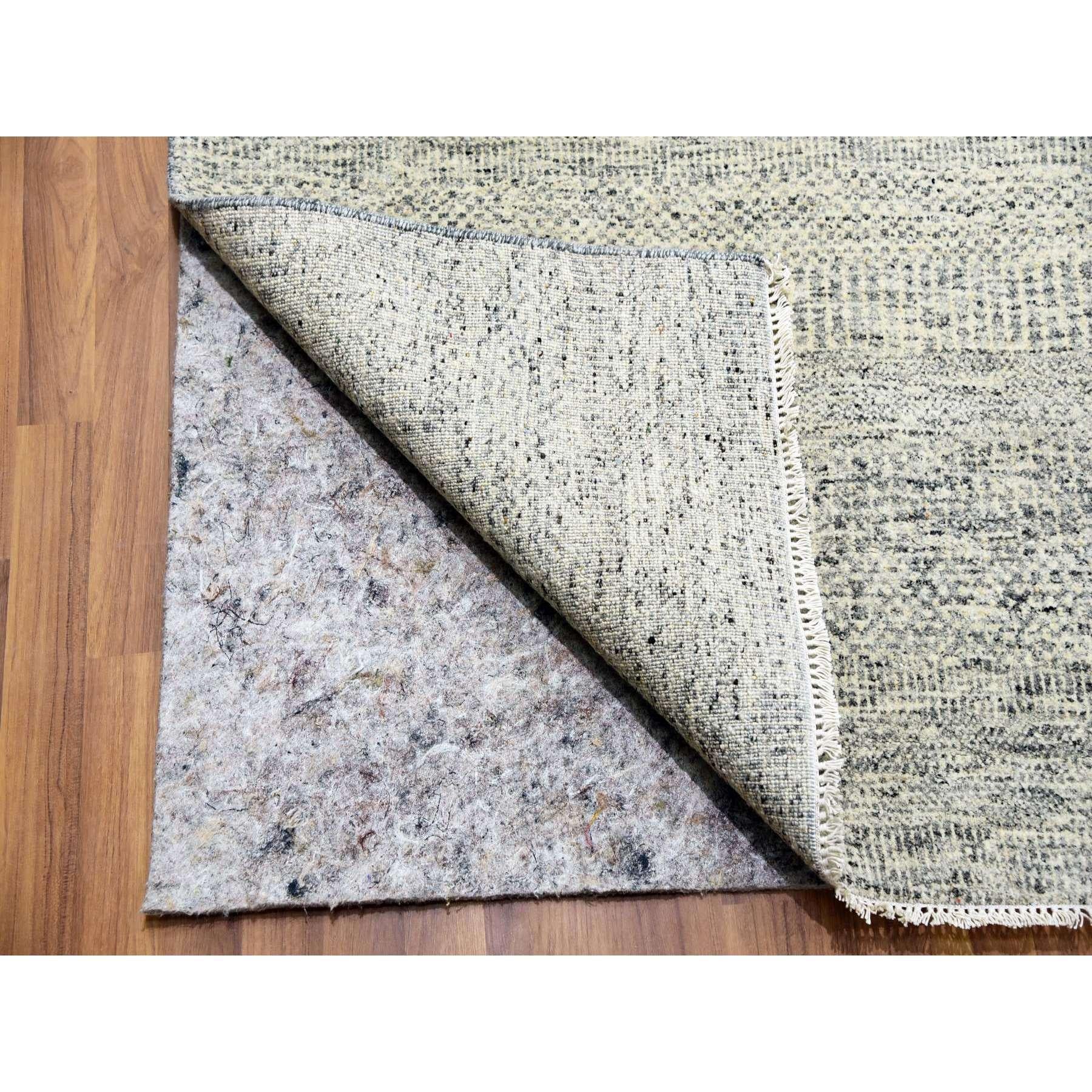 Annodato a mano Tappeto sovradimensionato in lana naturale grigia annodata a mano con design moderno a base di erba 12'0