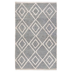 Gray Neutral Turkish Tulu Rug • Organic Modern Handmade Textured Wool, 4x6