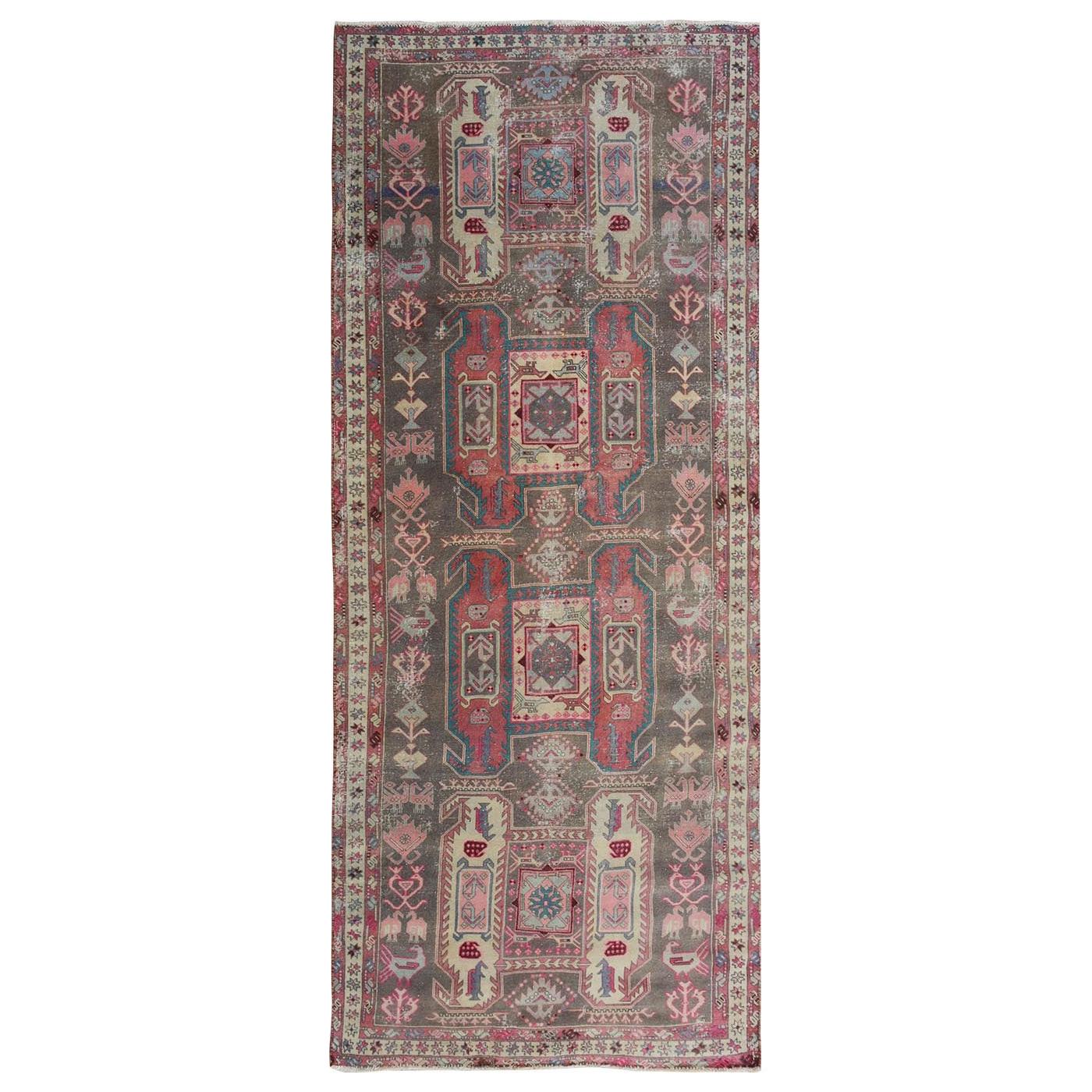 Hand Knotted Persian Mahal Wide Runner Oriental Rug For Sale at 1stDibs