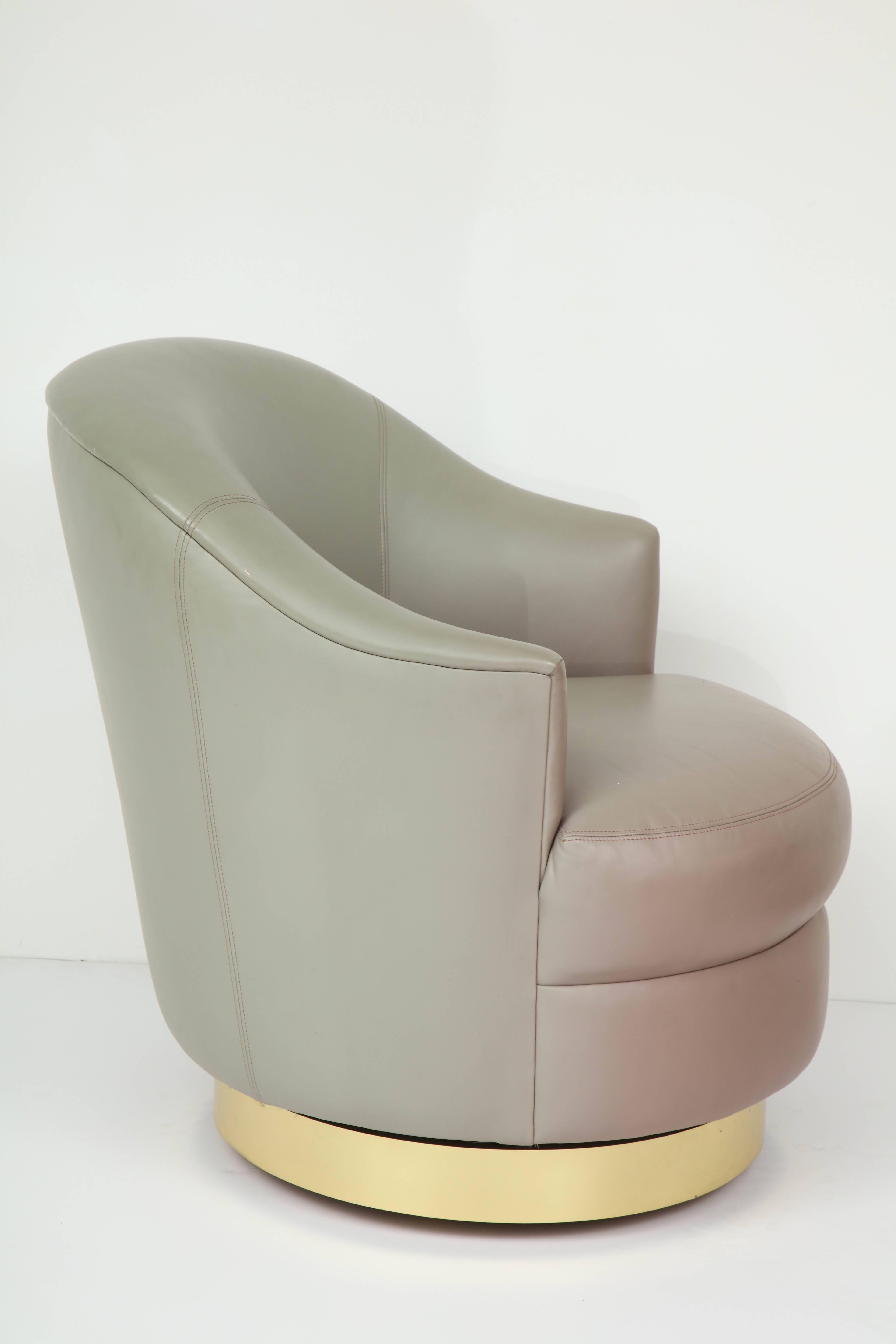 American Gray Ombre Leather Chair by Steve Chase For Sale