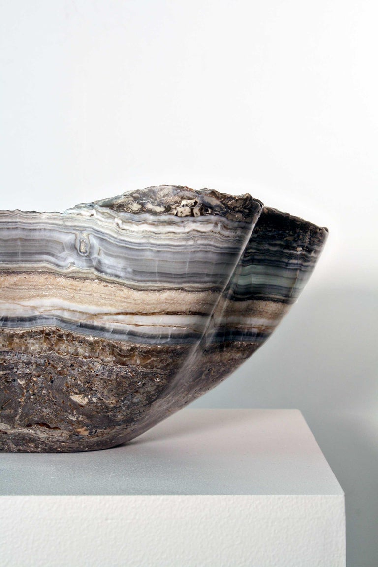 Gray Onyx Decorative Stone Bowl For Sale at 1stDibs