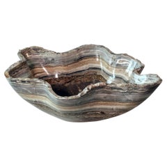 Gray Onyx Decorative Stone Bowl