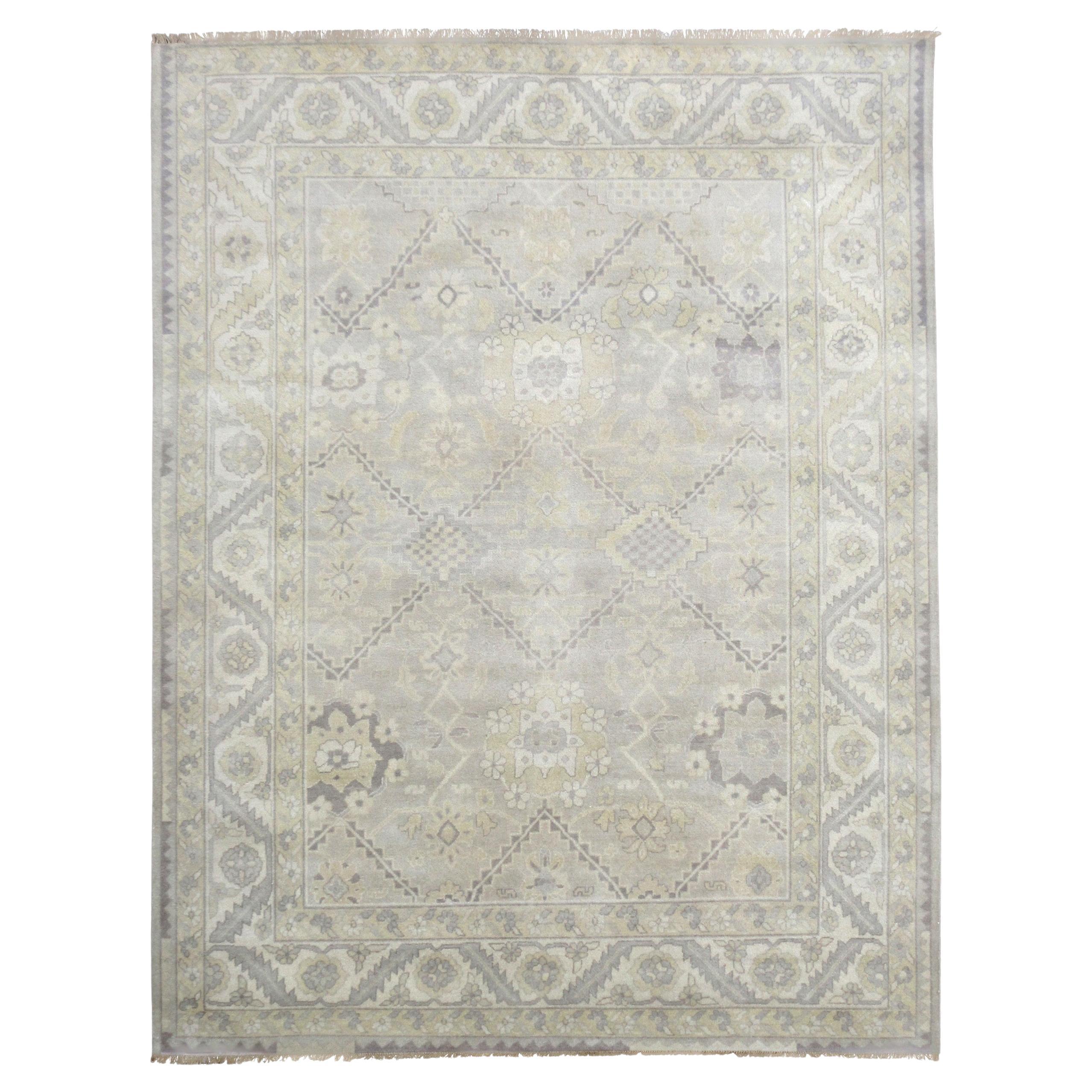 Gray Oushak Area Rug For Sale
