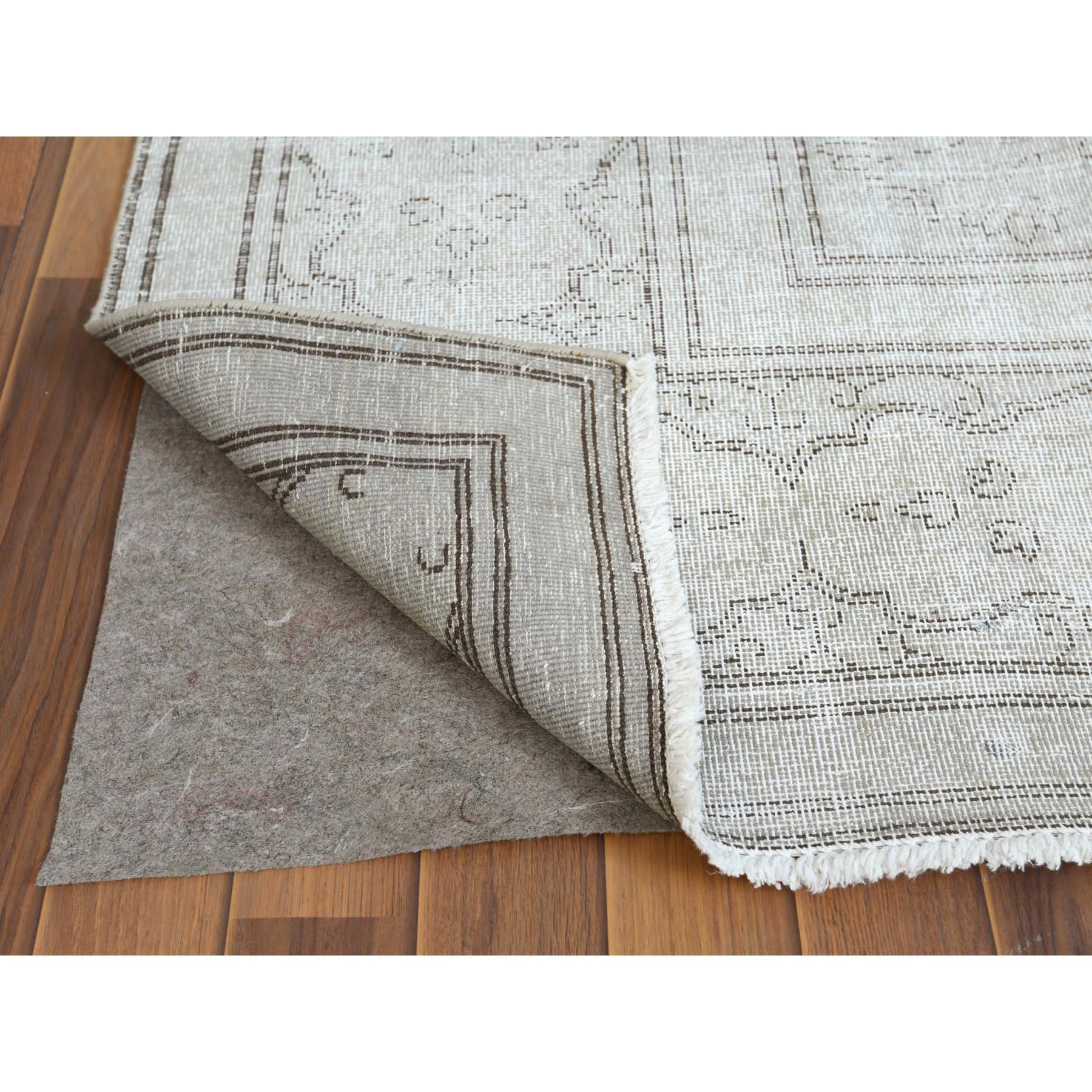 Gray Overcast Overdyed Worn Down Old Persian Kerman Oriental Rug In Good Condition In Carlstadt, NJ