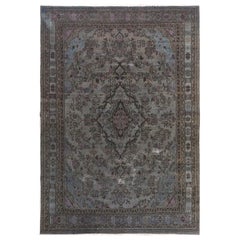 Gray Overdyed Vintage Persian Lilahan Worn Down Hand Knotted Oriental Rug