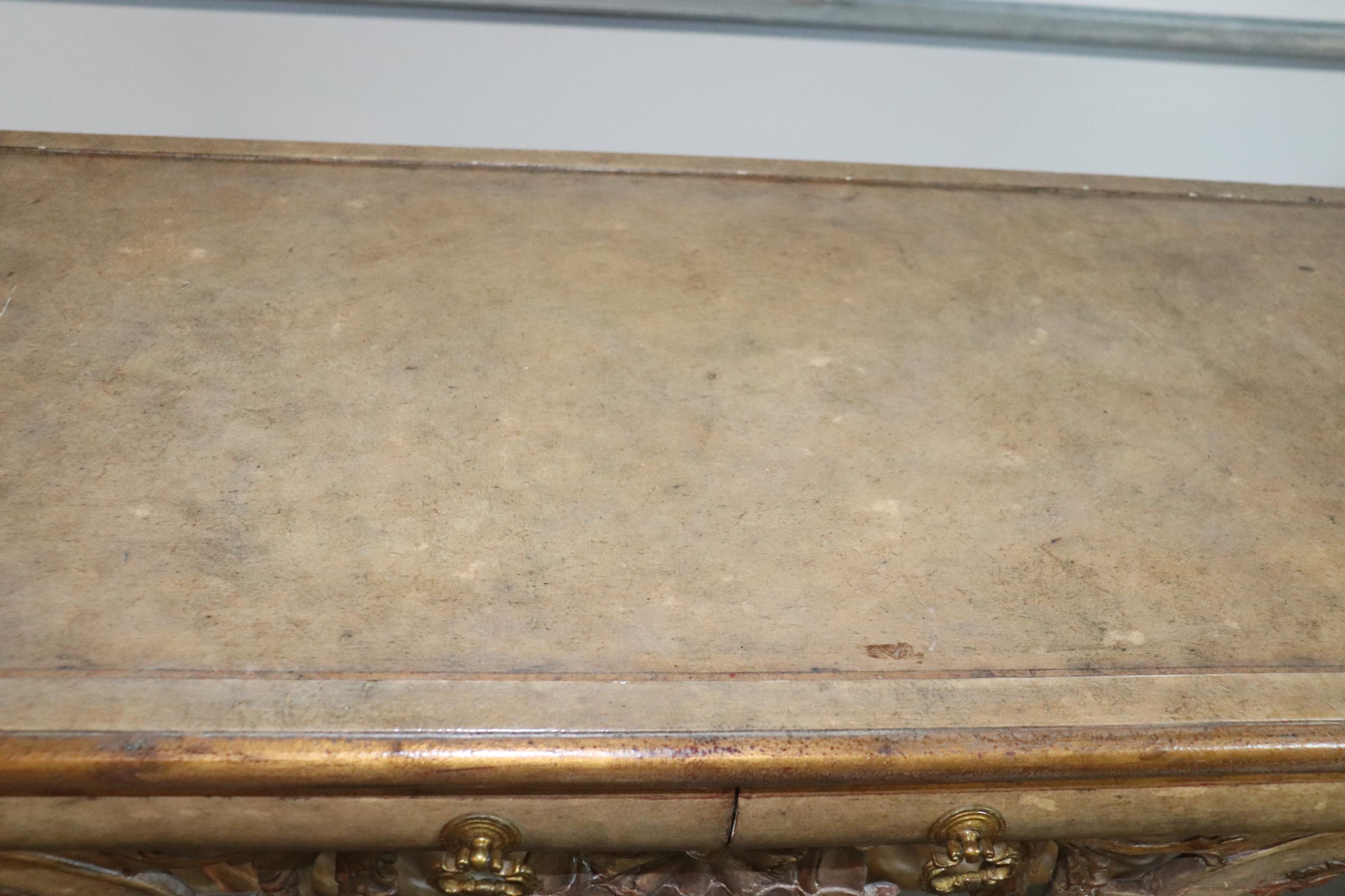 Consola de 2 cajones decorada con pintura gris Barley Twist en venta 6