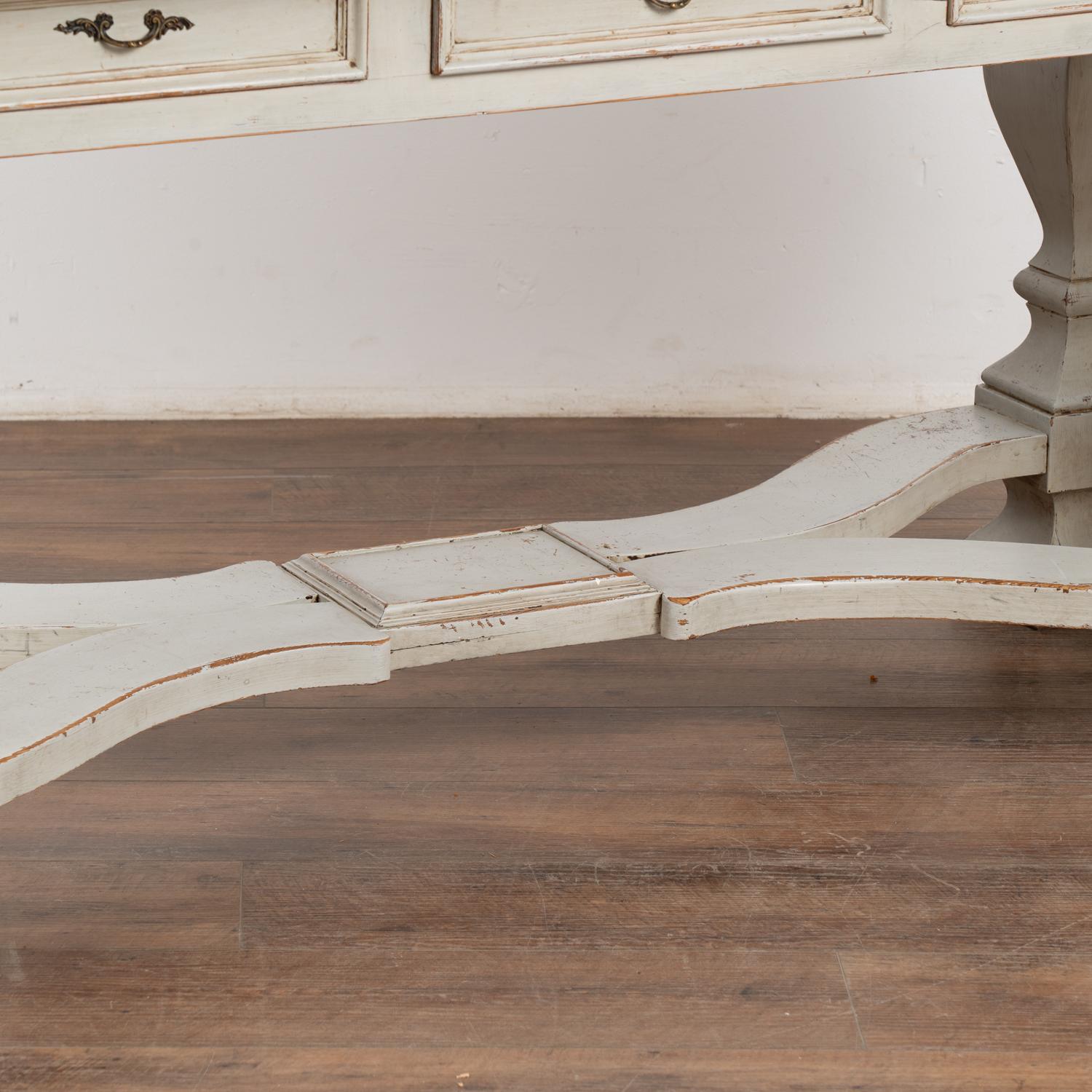Gray Painted Baroque Library Console Table, Denmark circa 1860-80 For Sale 4
