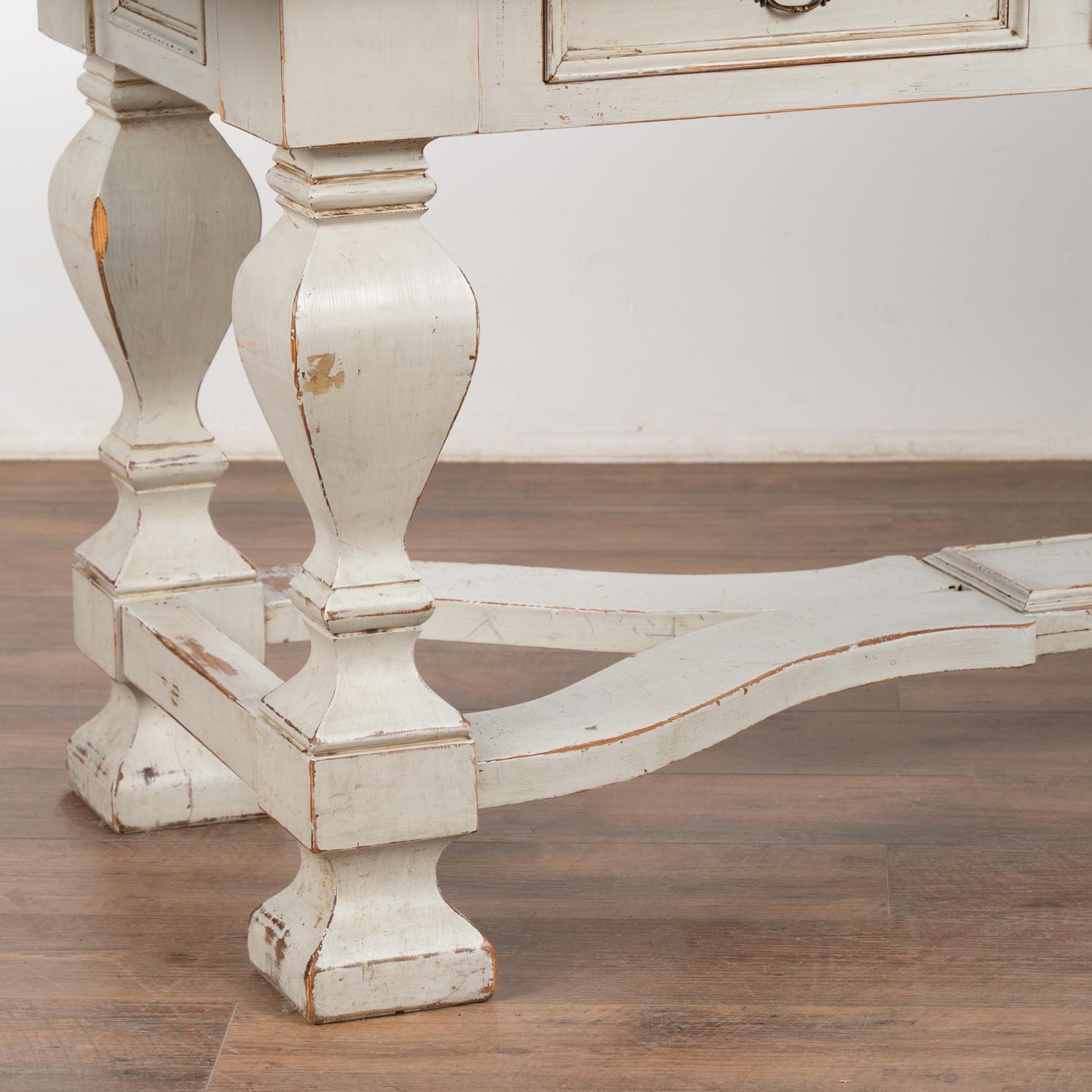 Gray Painted Baroque Library Console Table, Denmark circa 1860-80 For Sale 3
