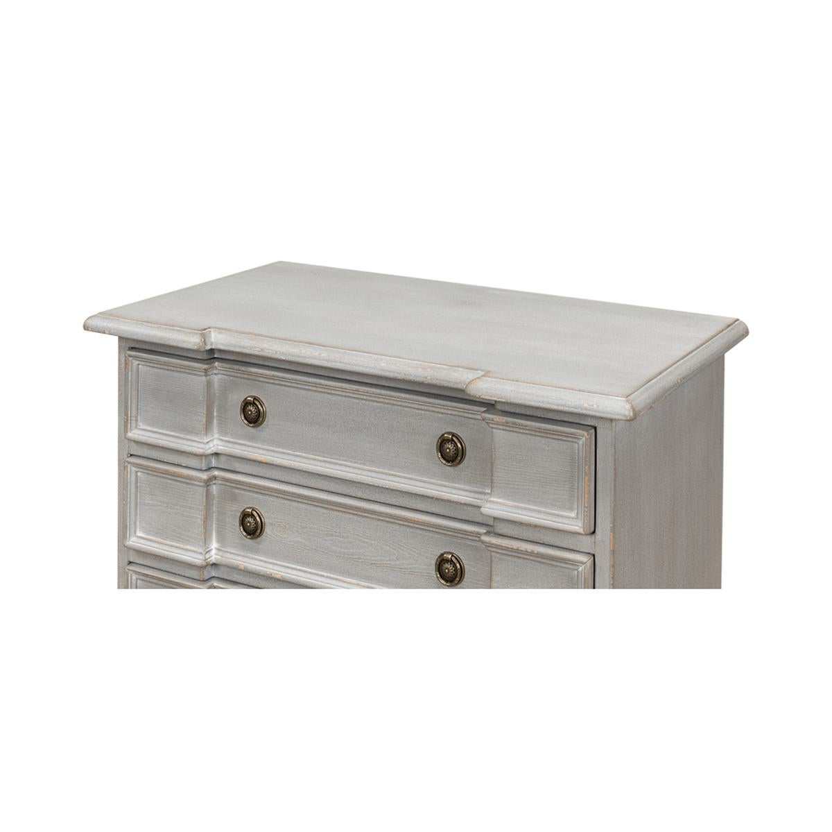 Asian Gray Painted European Commode For Sale