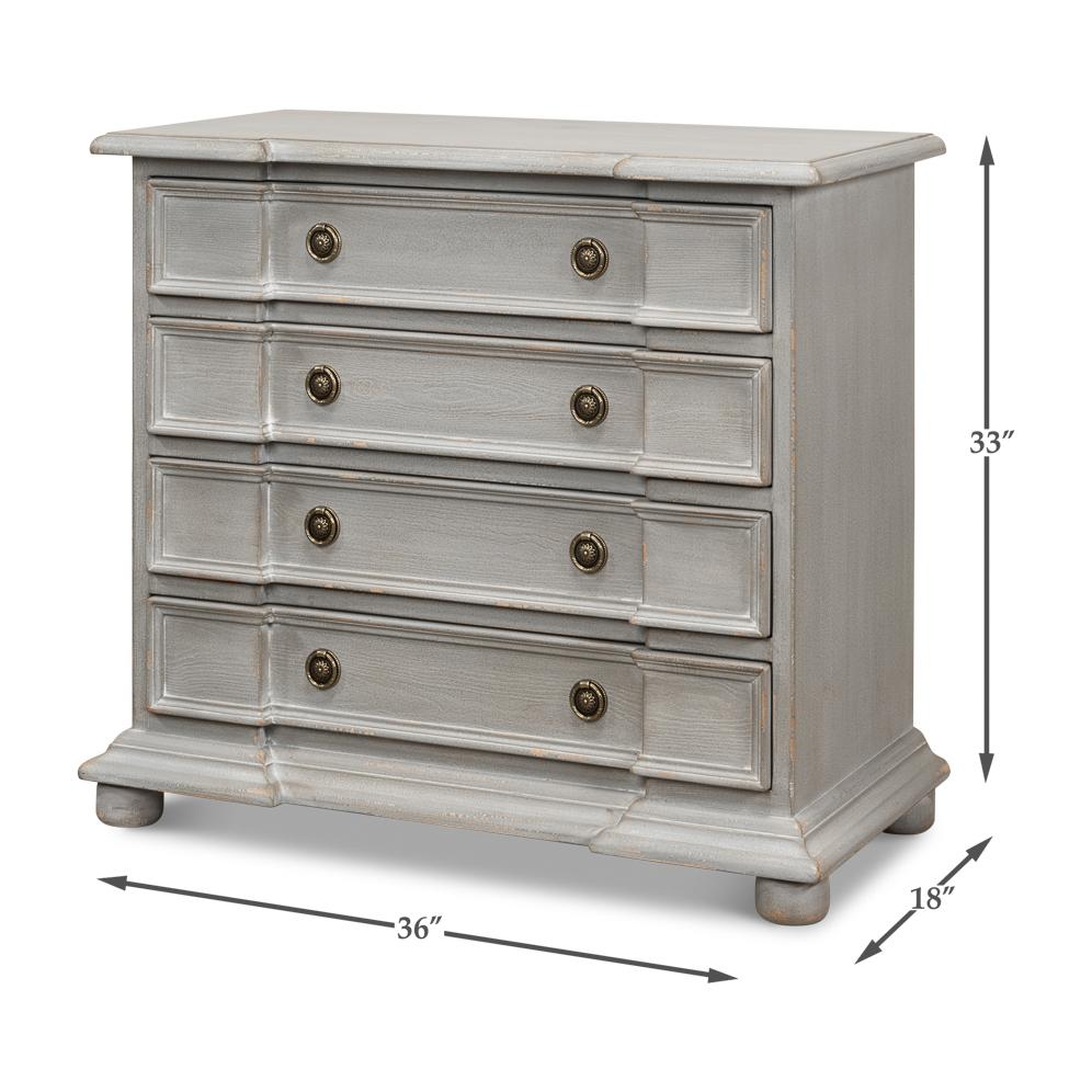 Gray Painted European Commode For Sale 1
