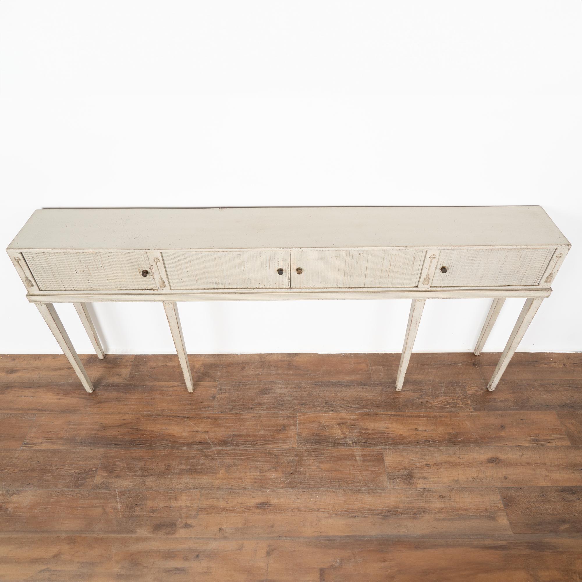 20th Century Gray Painted Gustavian Style Sideboard Console, Sweden circa 1900's