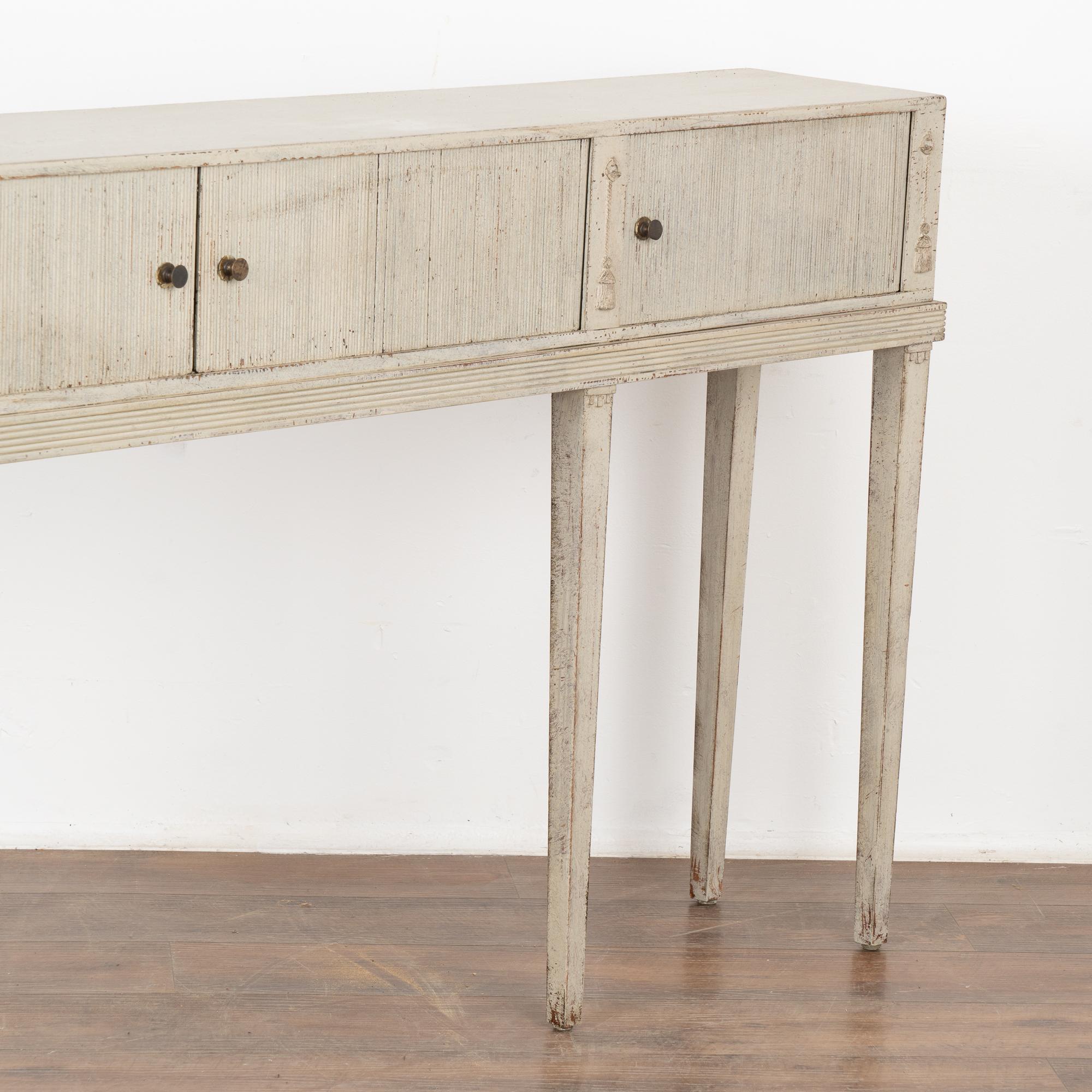 Gray Painted Gustavian Style Sideboard Console, Sweden circa 1900's 2