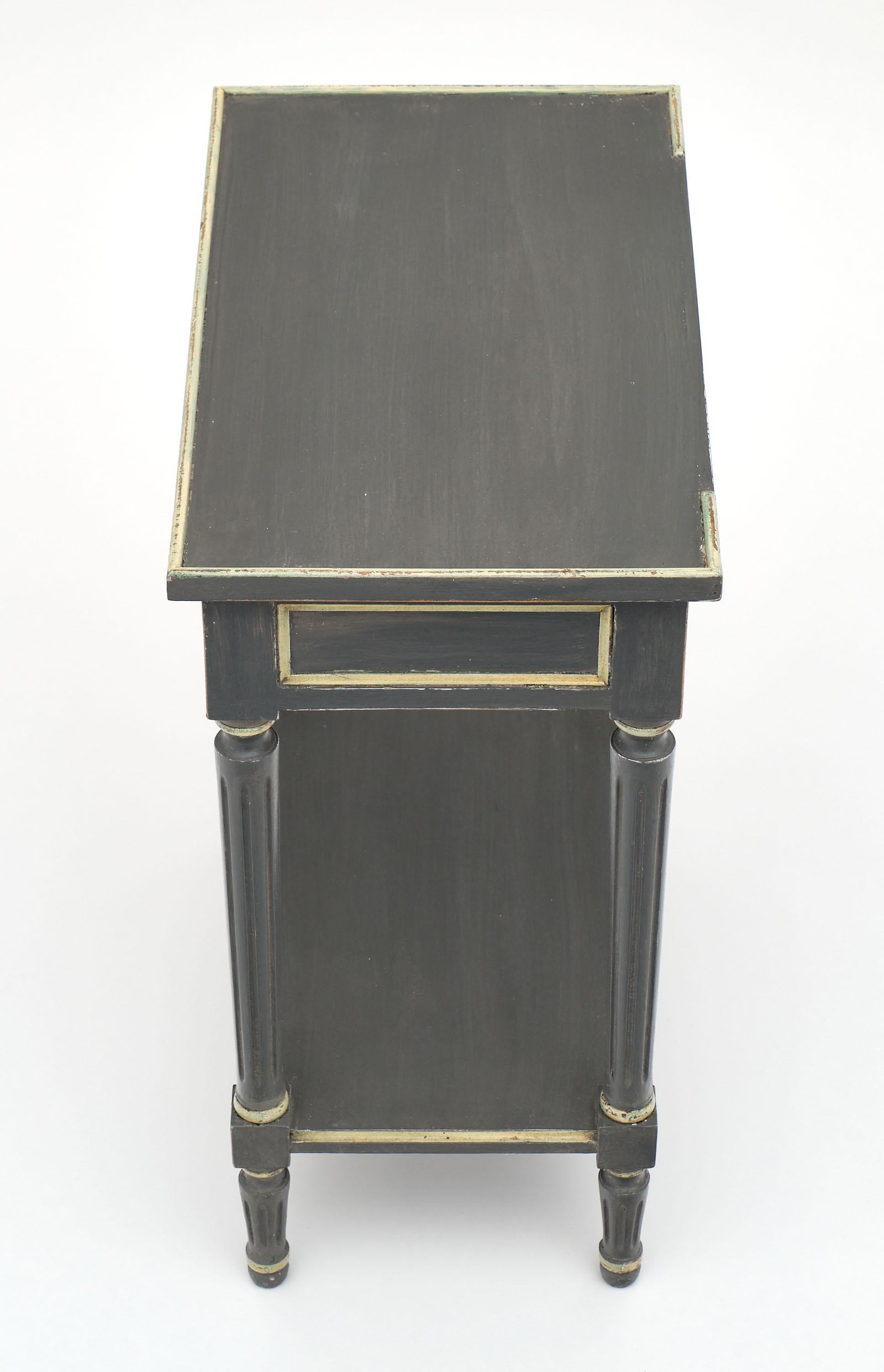 French Gray Painted Louis XVI Style Side Tables