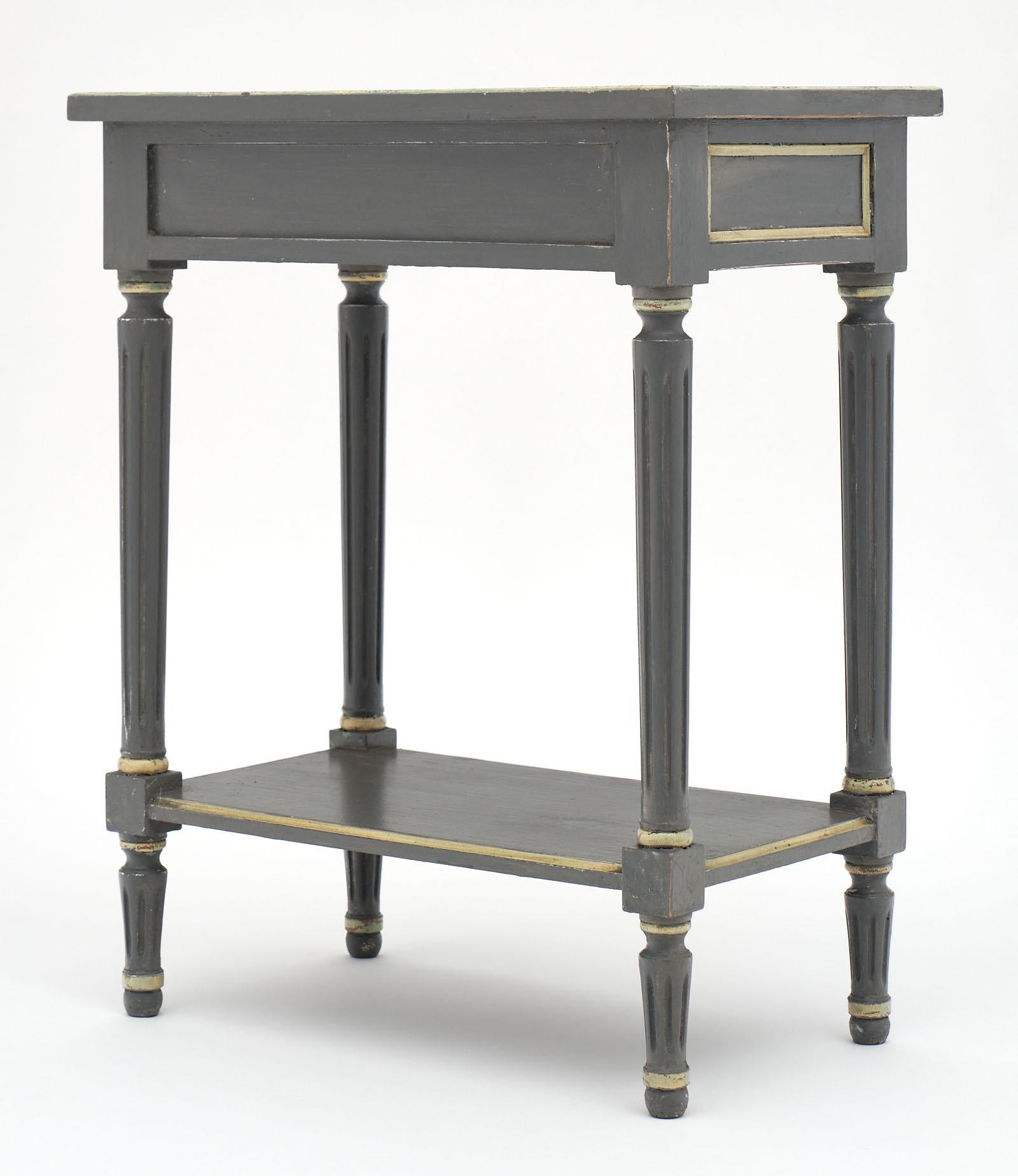 Gray Painted Louis XVI Style Side Tables 1