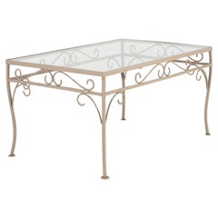 Used Gray Painted Metal Cocktail Garden Table