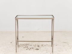 Gray Painted Metal Outdoor Garden Side Table, 1990s