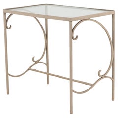 Used Gray Painted Metal Outdoor Garden Side Table, 1990s