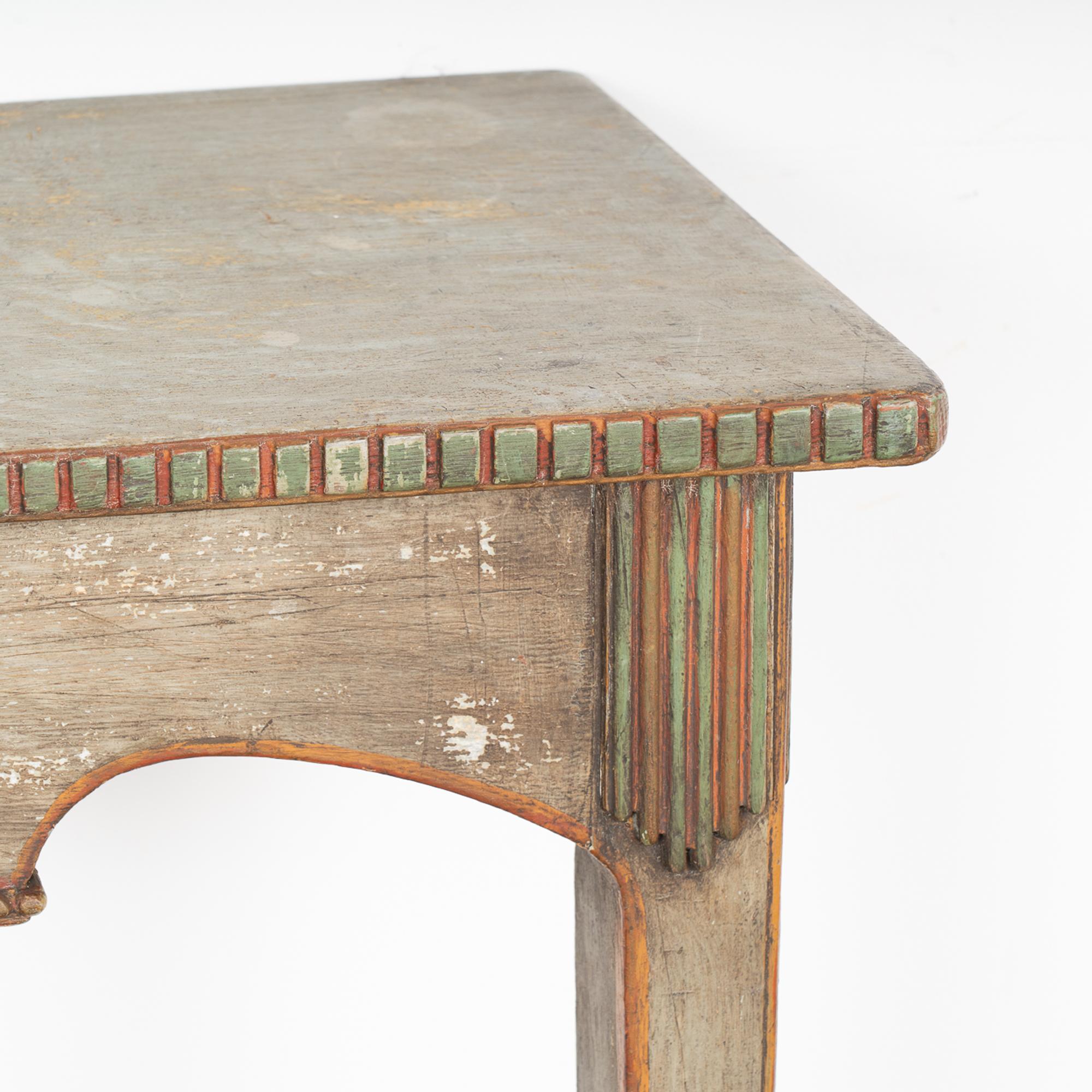 19th Century Gray Painted Side Table, circa 1890, Denmark