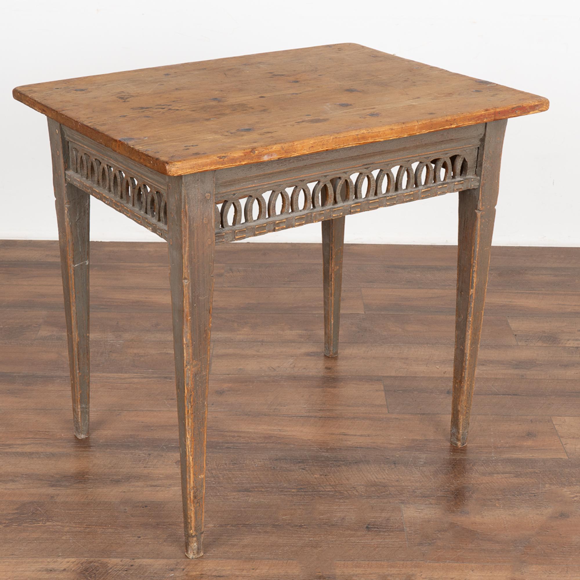 Gray Painted Side Table with Drawer, Sweden circa 1820-1840 6
