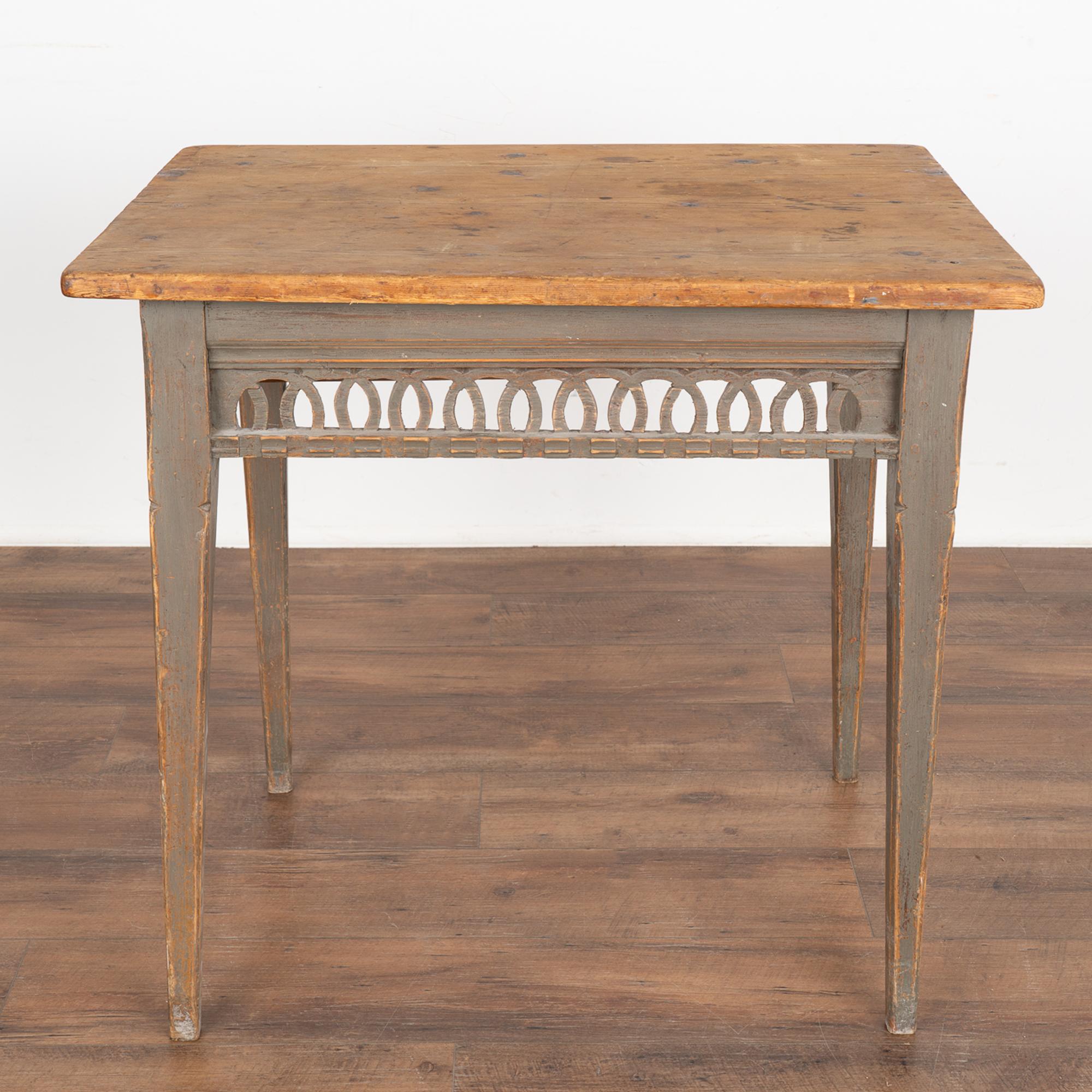 Swedish Gray Painted Side Table with Drawer, Sweden circa 1820-1840