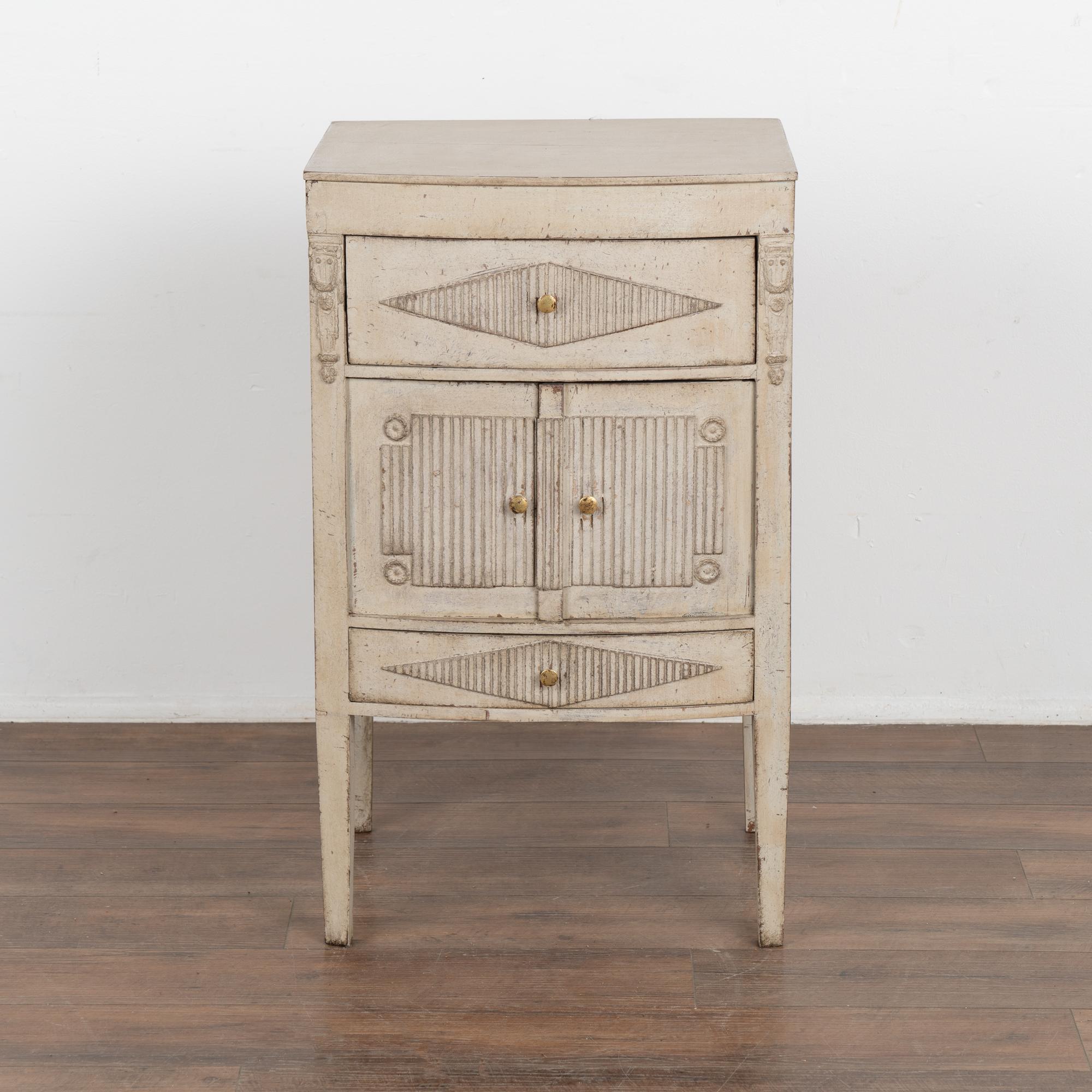 Gray Painted Small Gustavian Cabinet Nightstand, Sweden circa 1880 In Good Condition For Sale In Round Top, TX