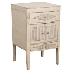 Gray Painted Small Gustavian Cabinet Nightstand, Sweden circa 1880