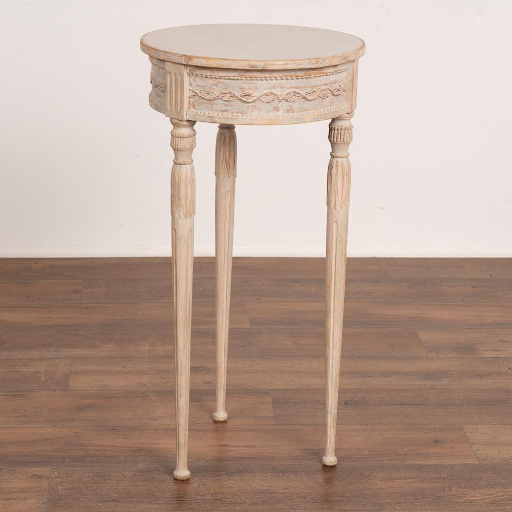 Gray Painted Small Round Gustavian Side Table, Sweden circa 1890 4