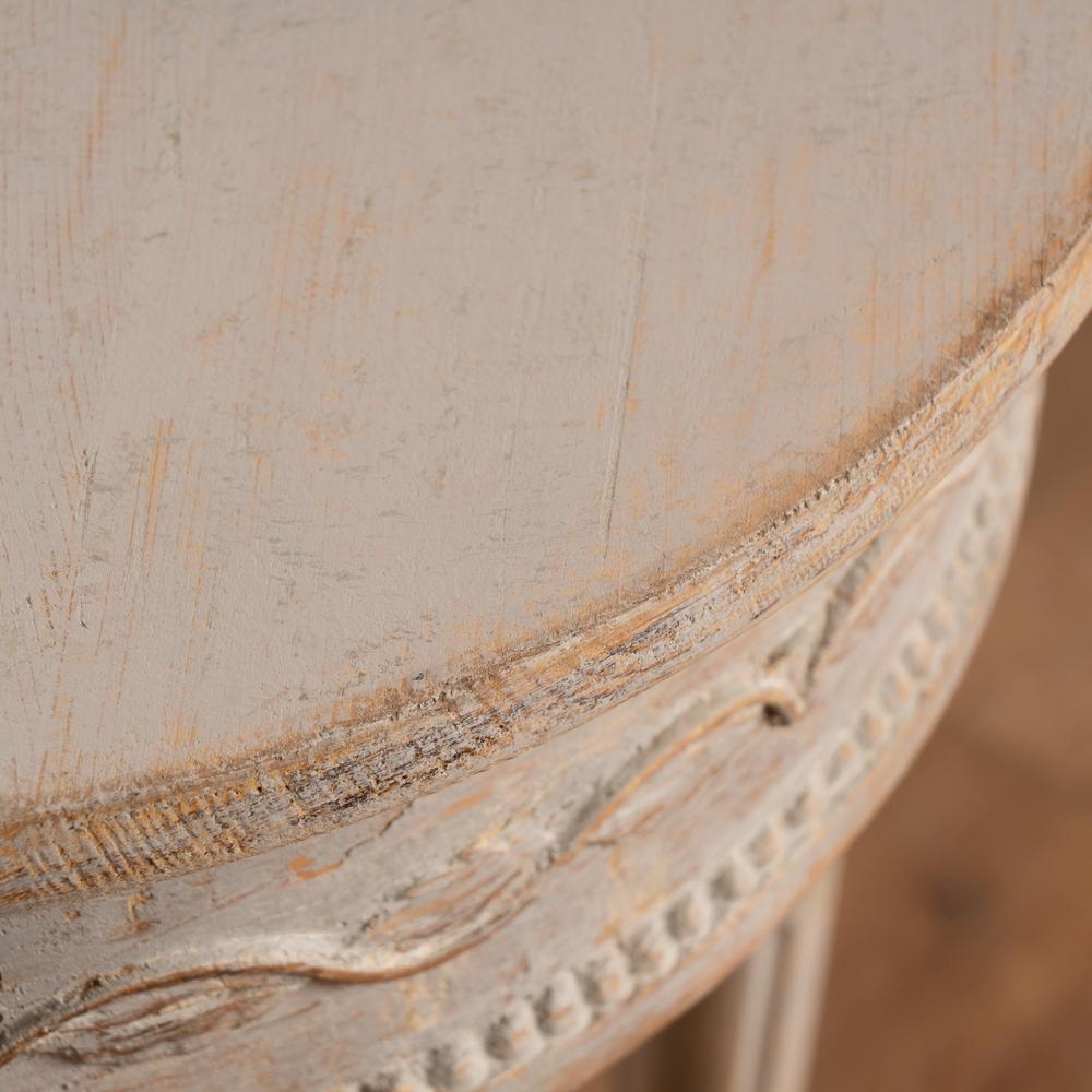 Gray Painted Small Round Gustavian Side Table, Sweden circa 1890 3