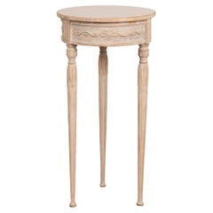 Gray Painted Small Round Gustavian Side Table, Sweden circa 1890