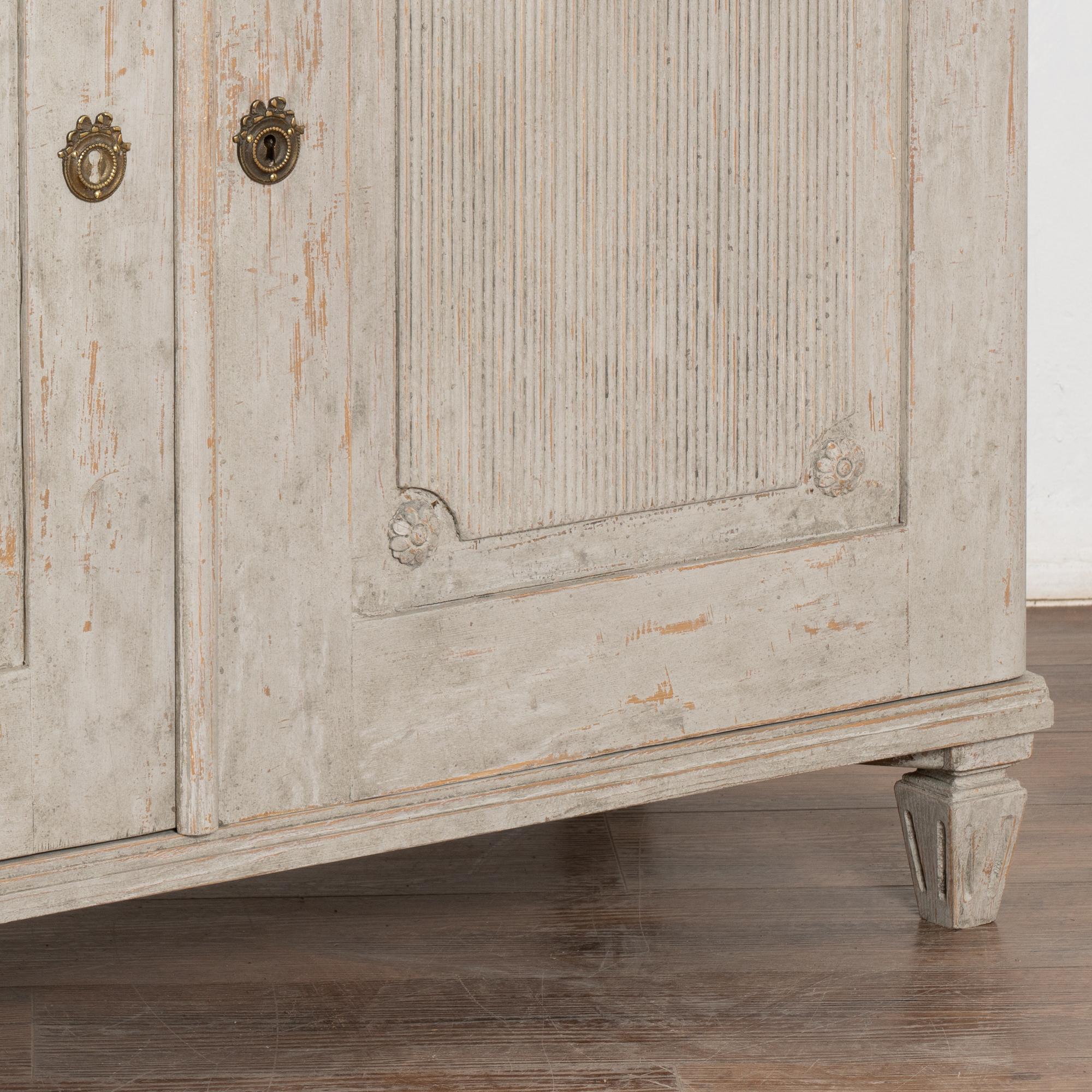 Gray Painted Swedish Gustavian Sideboard Cabinet, circa 1840-60 6